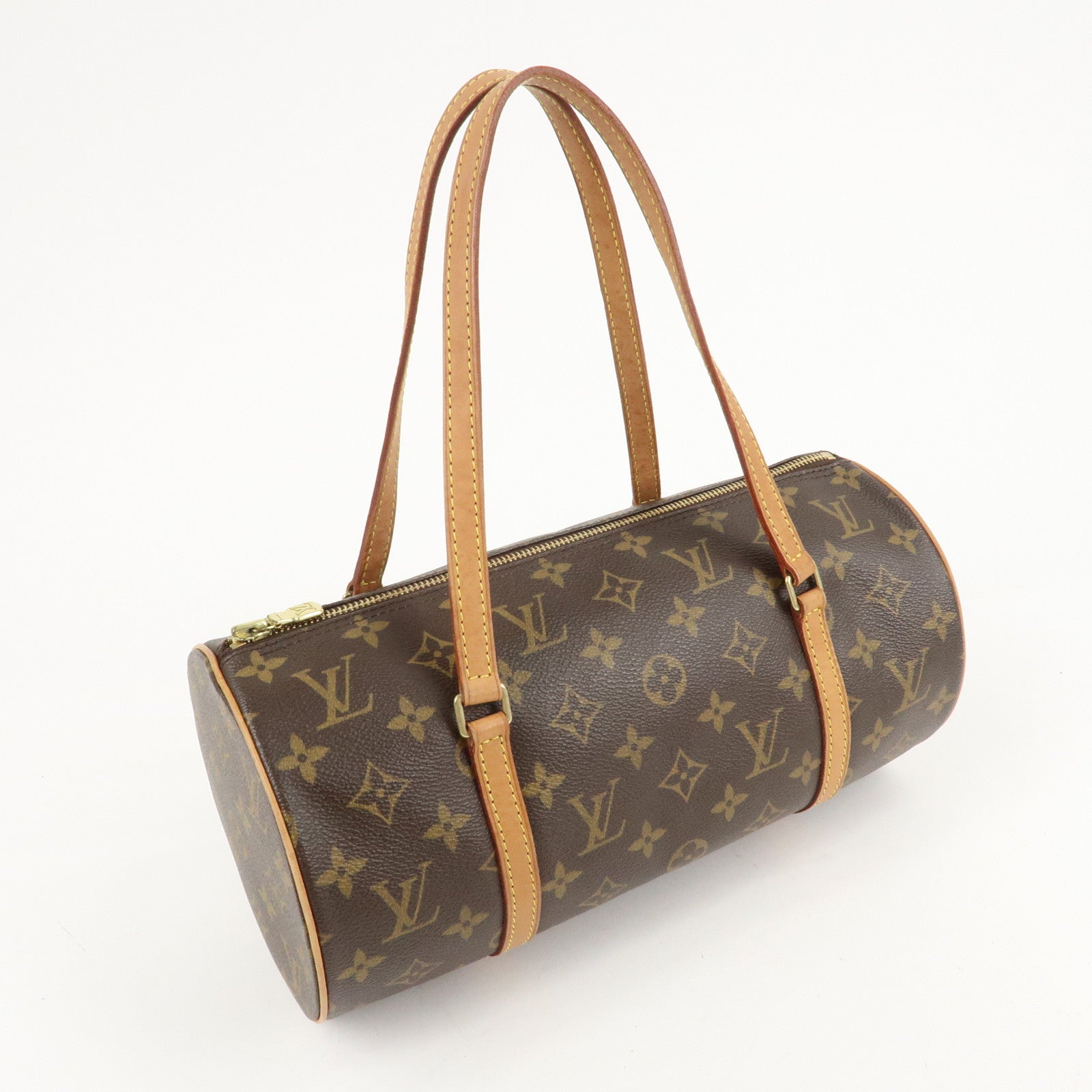 Louis Vuitton Monogram Papillon 30 Hand Bag New Style Brown M51385 Used