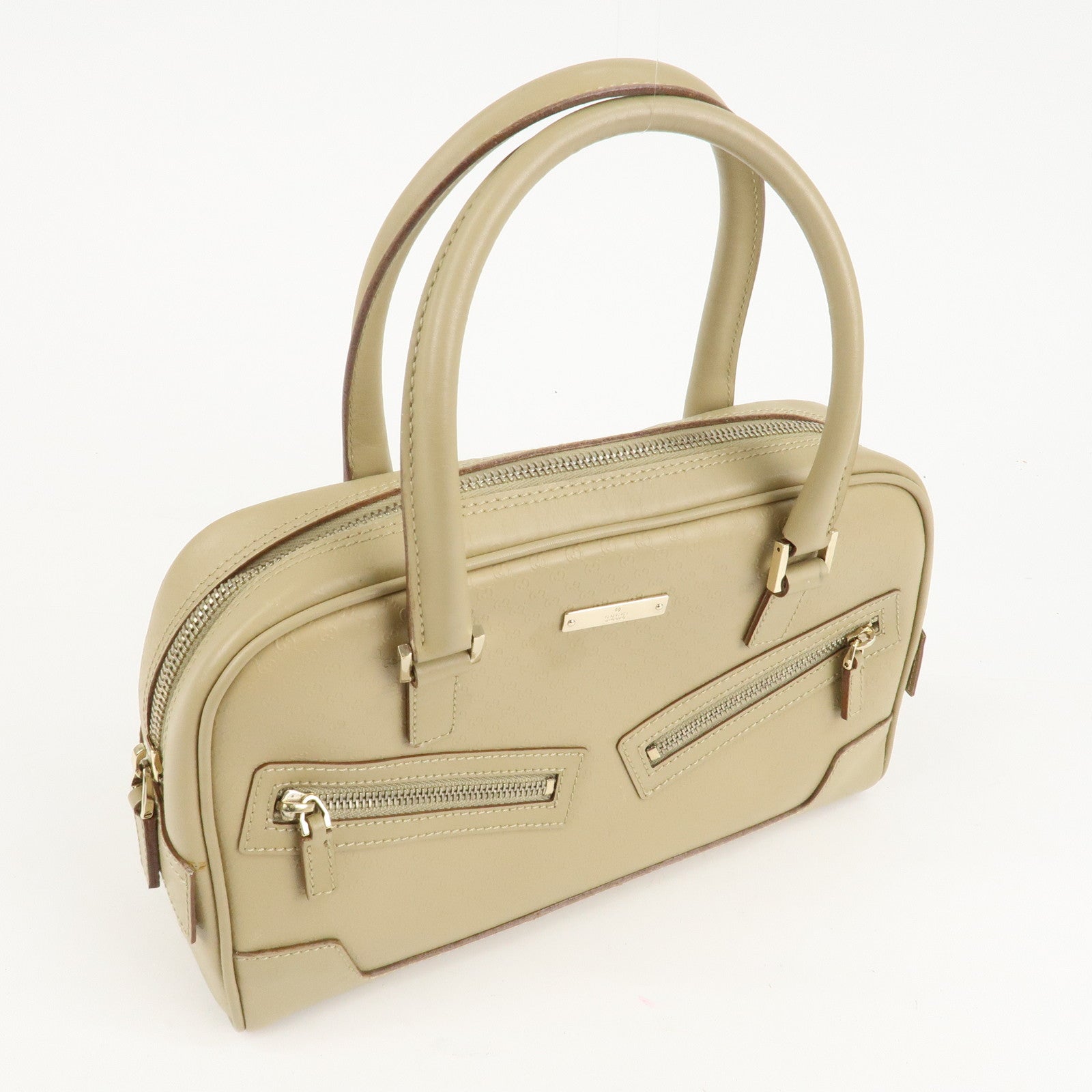 GUCCI Micro Guccissima Leather Hand Bag Beige 000.0852.2123