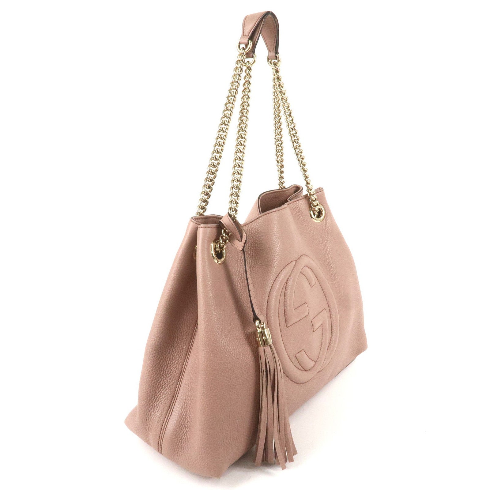 GUCCI SOHO Leather Chain Shoulder Bag Pink 308982