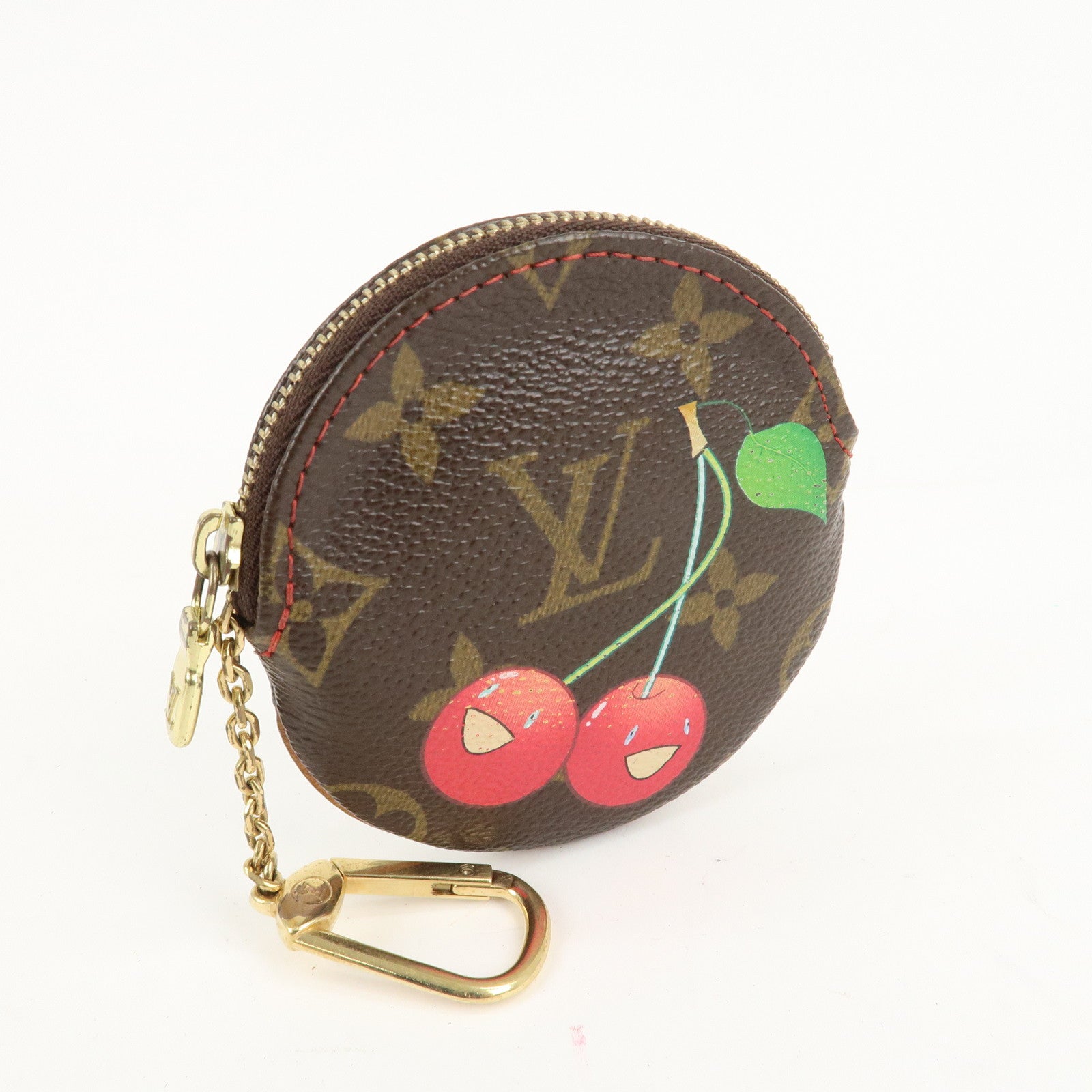 Louis Vuitton Monogram Cherry Porte Monnaie Rond Coin Case M95043 Used