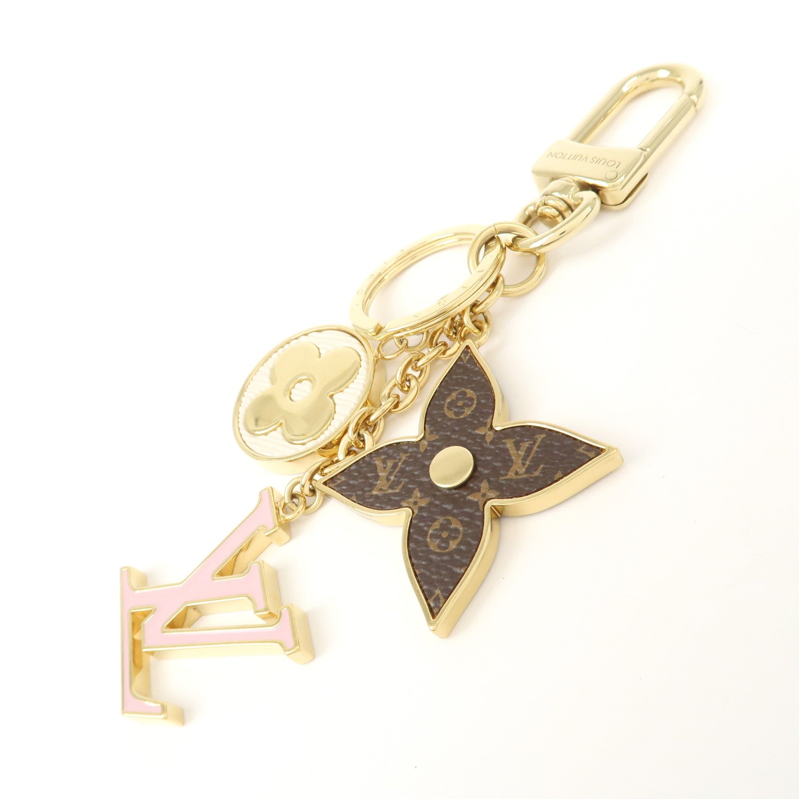 Louis Vuitton Key Chain Bag Charm Spring Street Gold M01187 Used