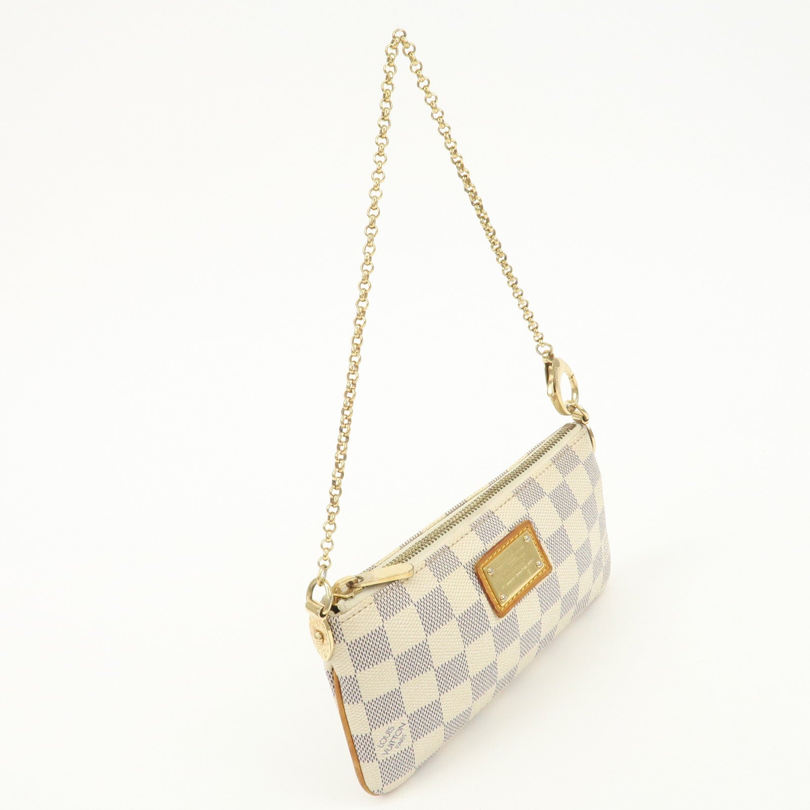 Louis Vuitton Damier Azur Pochette Milla MM Mini Pouch N60027 Used