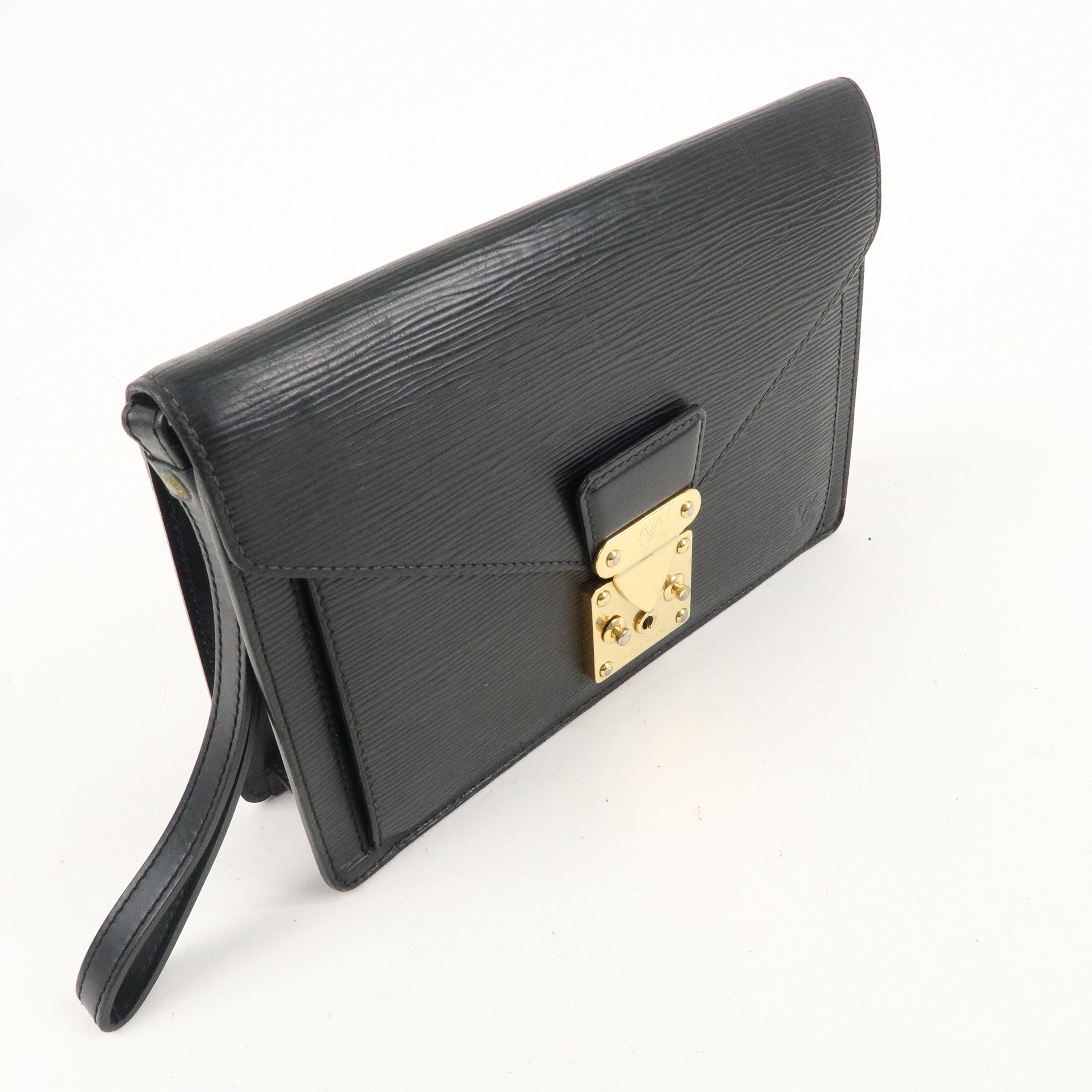 Louis Vuitton Epi Sellier Dragonne Clutch Bag Black M52612