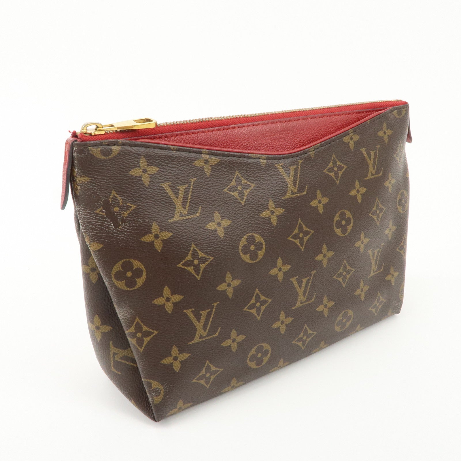 Louis Vuitton Monogram Pallas Beauty Case Brown Red M64123 Used