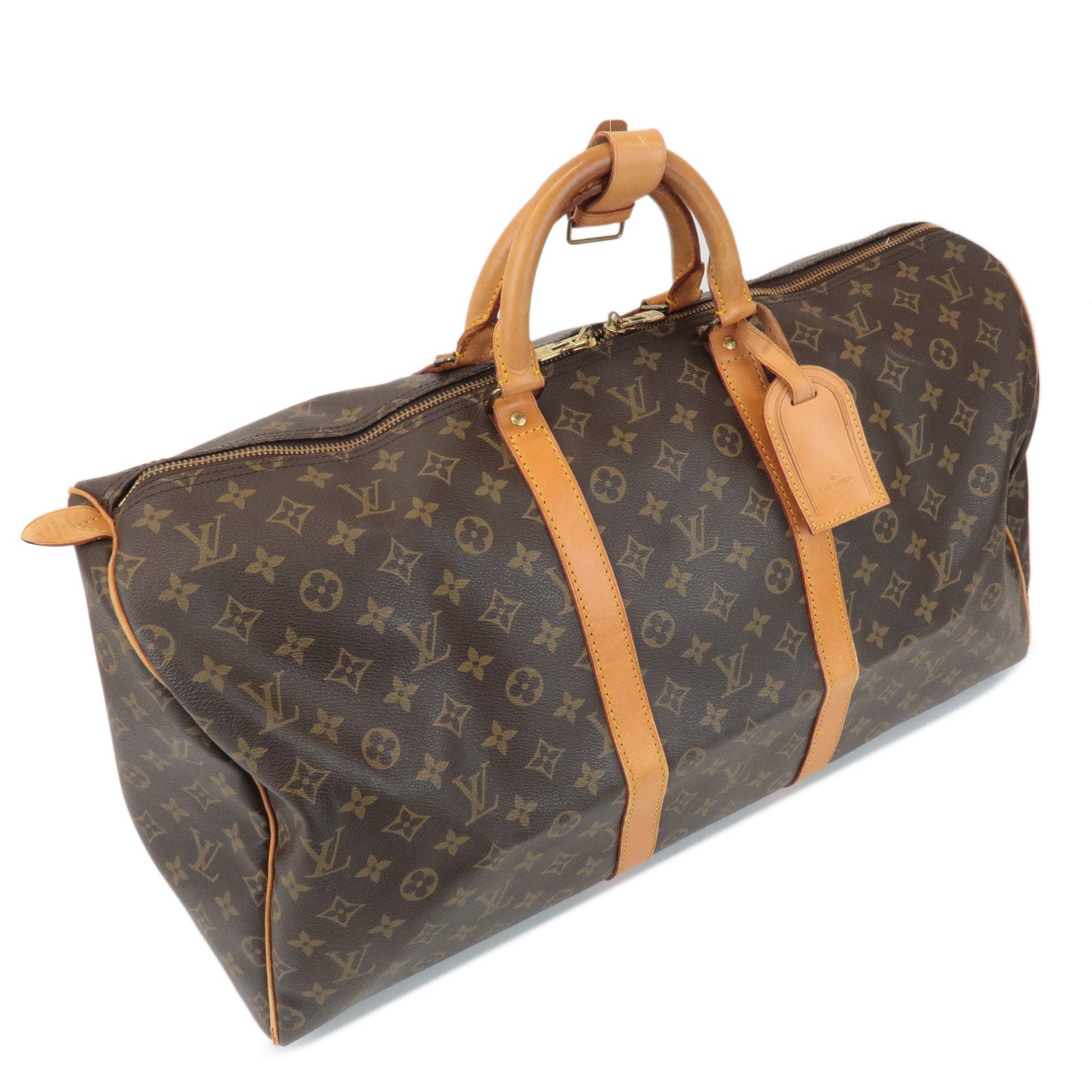 Louis Vuitton Monogram Keep All 55 Boston Bag Brown M41424 Used