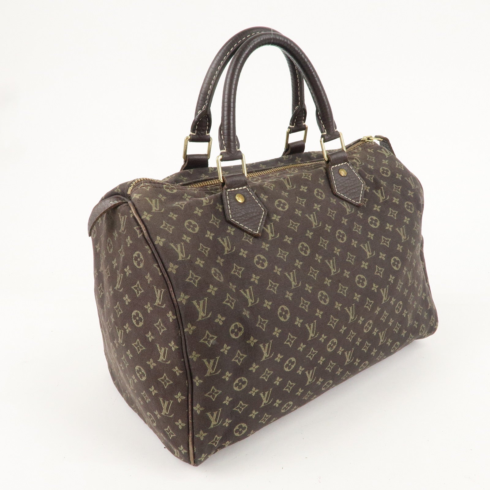 Louis Vuitton Monogram Mini Lin Speedy 30 Boston Bag Ebene M95224