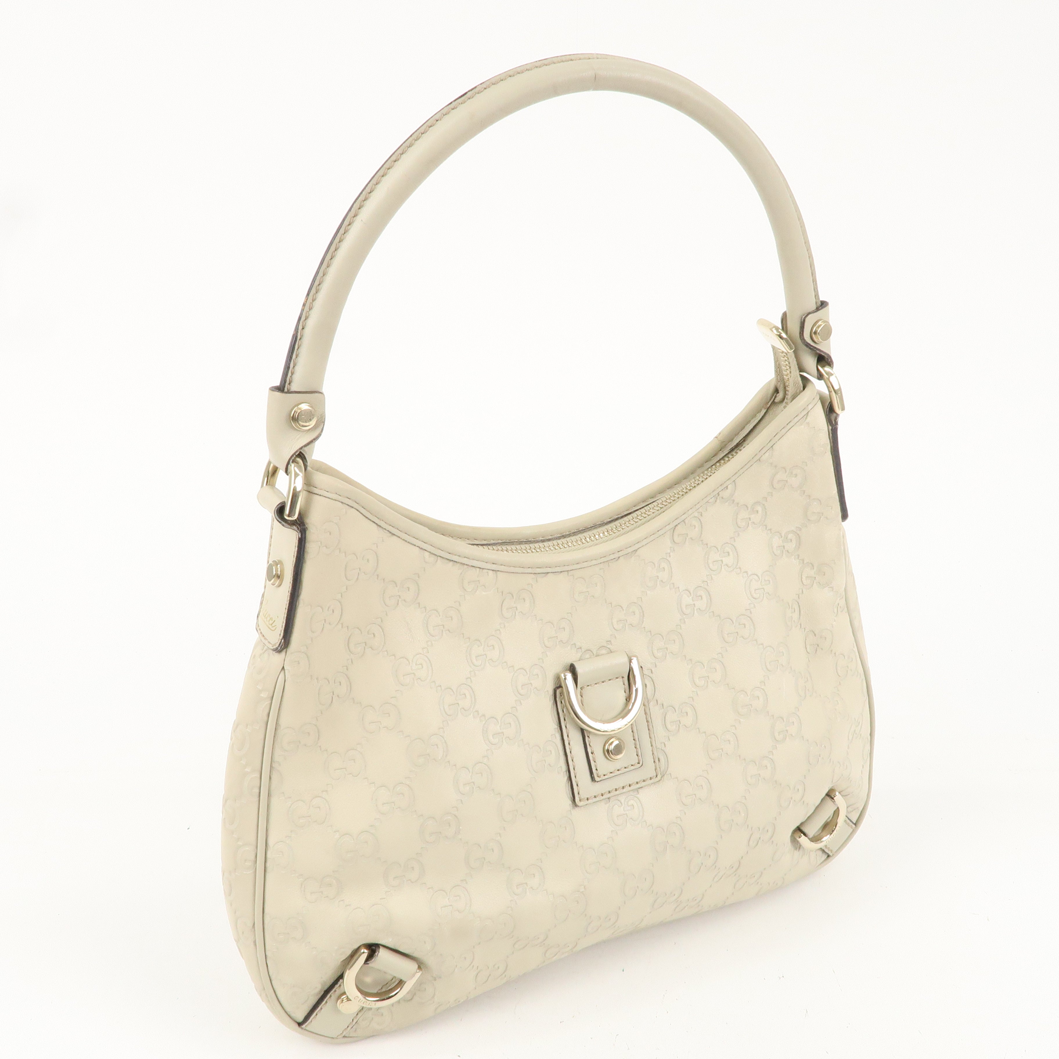 GUCCI Abbey Guccissima Leather Shoulder Bag Ivory 130738