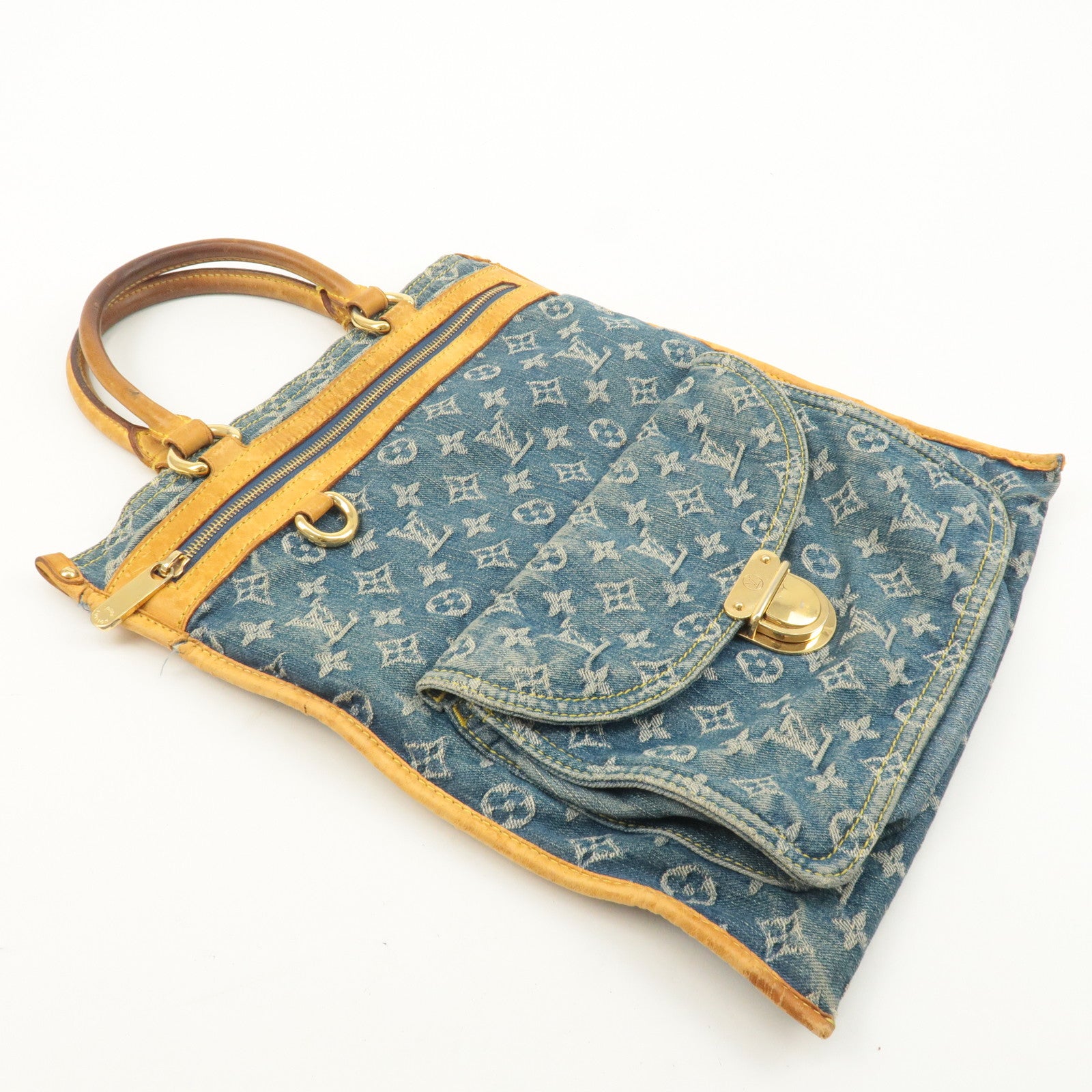 Louis Vuitton Monogram Denim Flat Shopper Tote Bag M95018