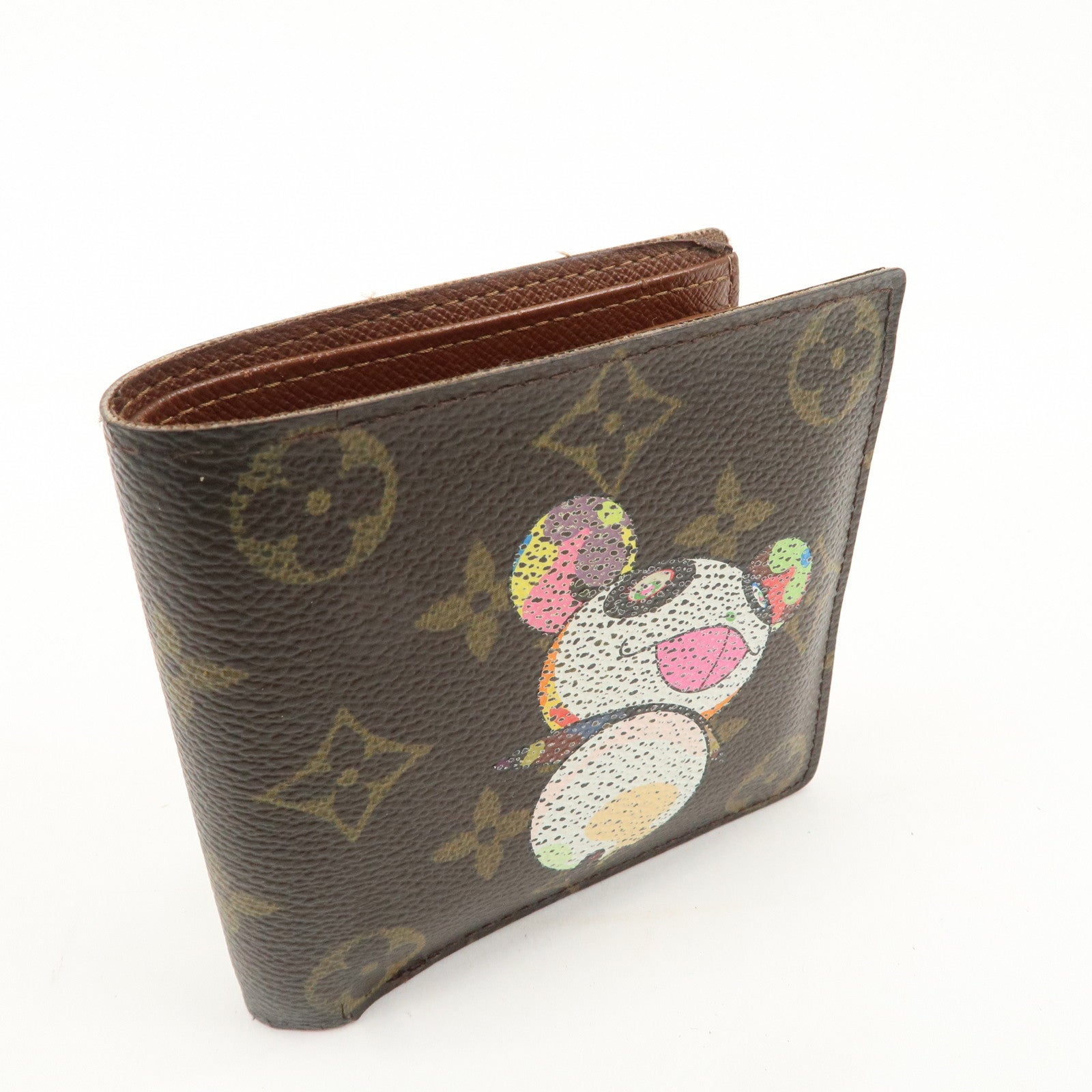 Louis Vuitton Panda Portefeuille Marco *Initials engraved M61666 Used