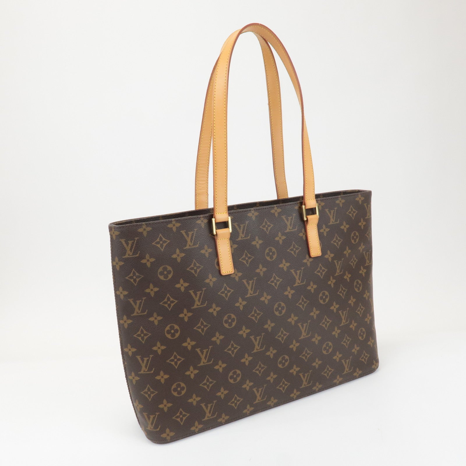 Louis Vuitton Monogram Luco Tote Bag Hand Bag Brown M51155 Used