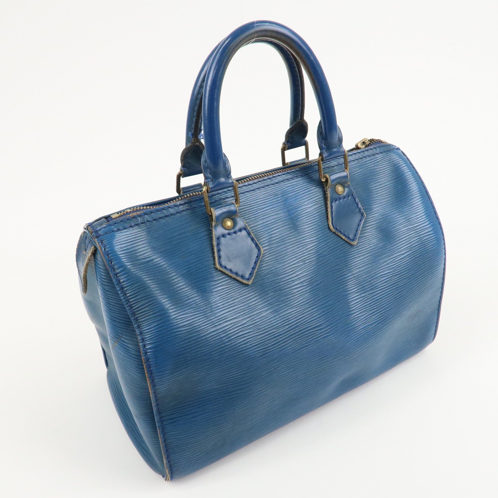 Louis Vuitton Epi Speedy 25 Hand Boston Bag Blue M43015 Used