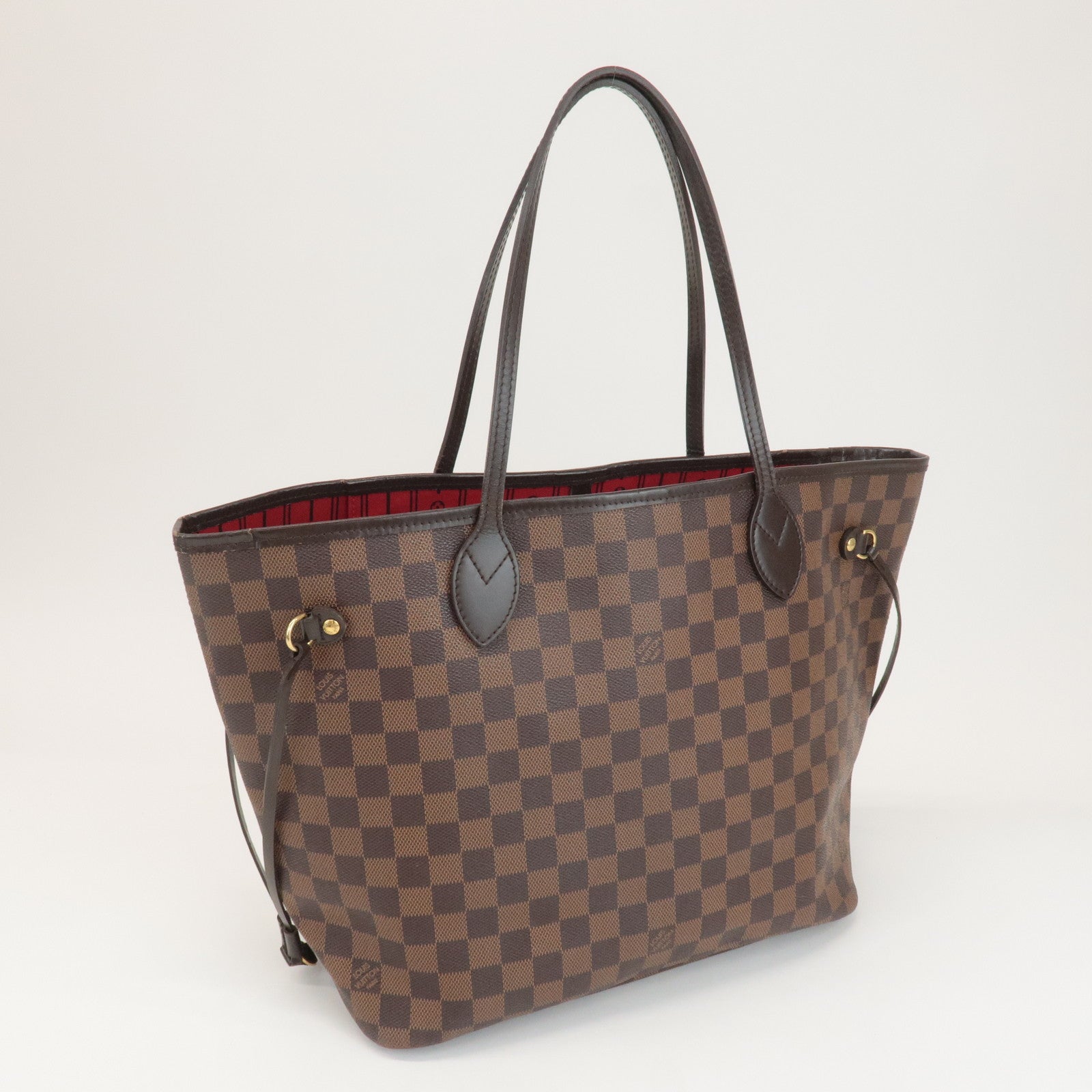 Louis Vuitton Damier Neverfull MM Tote Bag Hand Bag Brown N51105