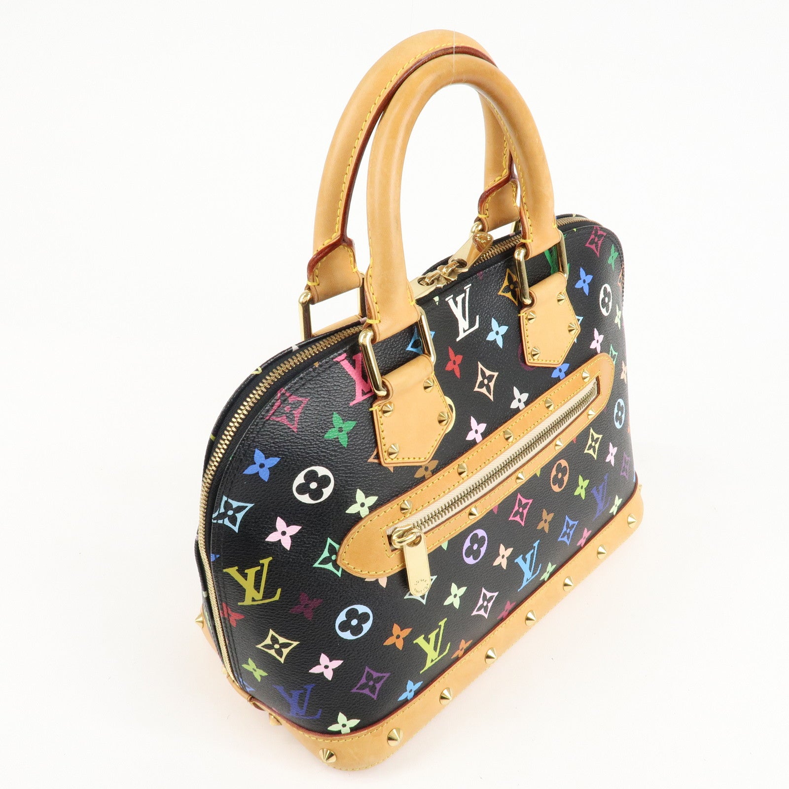 Louis Vuitton Monogram Multicolor Alma Hand Bag Noir M92646 Used