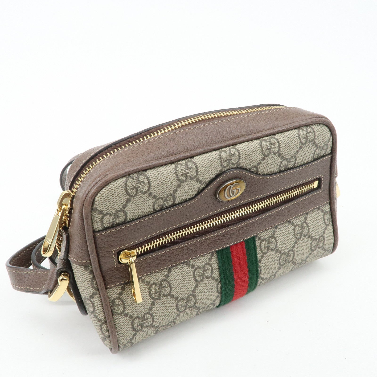 GUCCI Ophidia GG Supreme Mini Shoulder Bag Beige Brown 517350