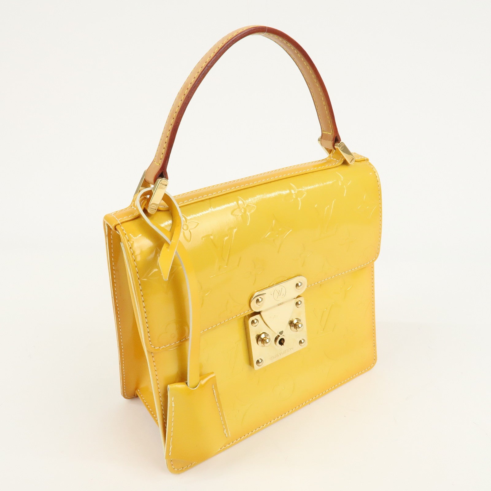 Louis Vuitton Vernis Spring Street Hand Bag LimeYellow M91068