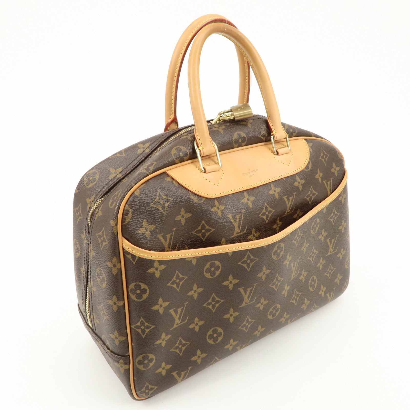 Louis Vuitton Monogram Deauville Hand Bag Brown M47270 Used