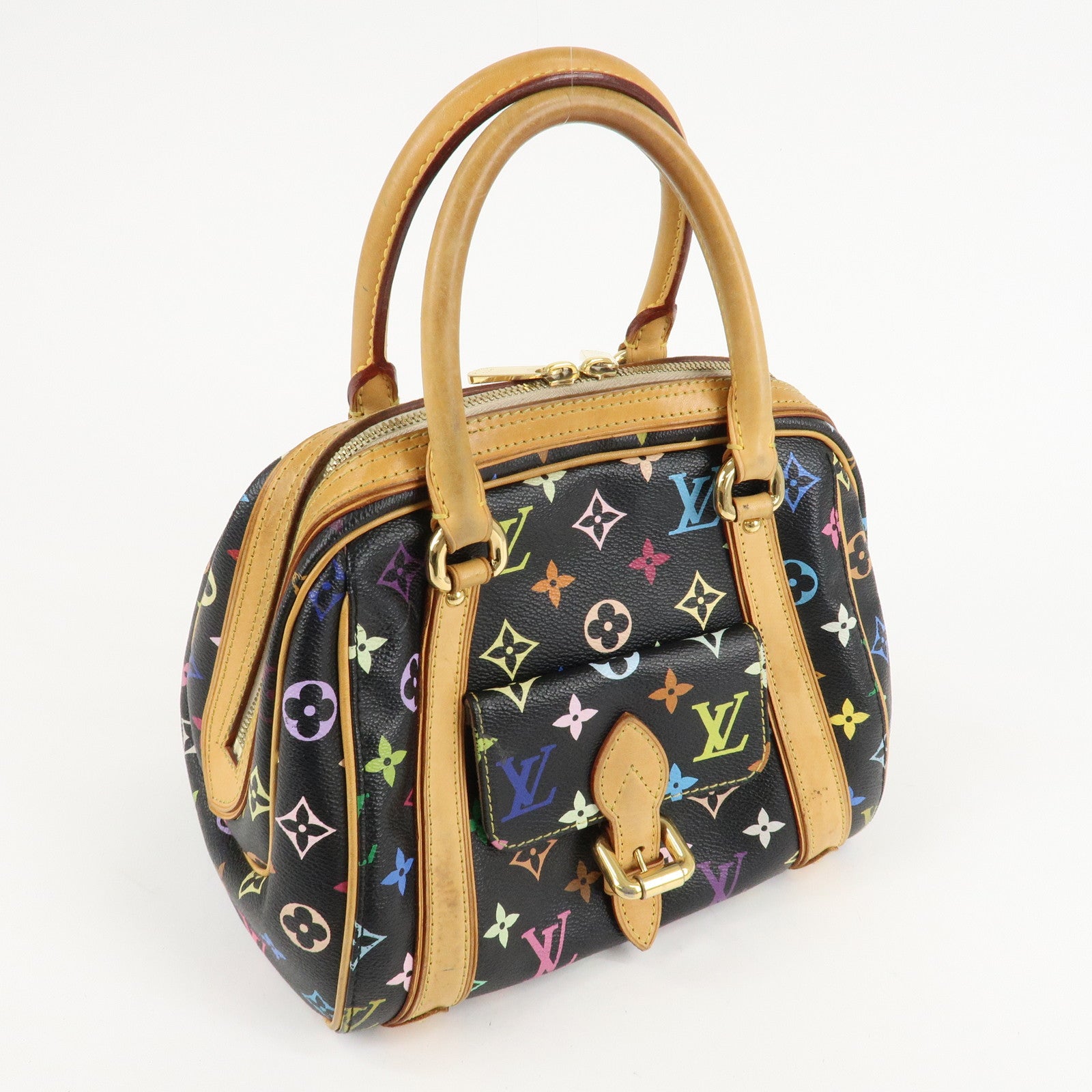 Louis Vuitton Monogram Multi Color Priscilla Hand Bag Noir M40097 Used