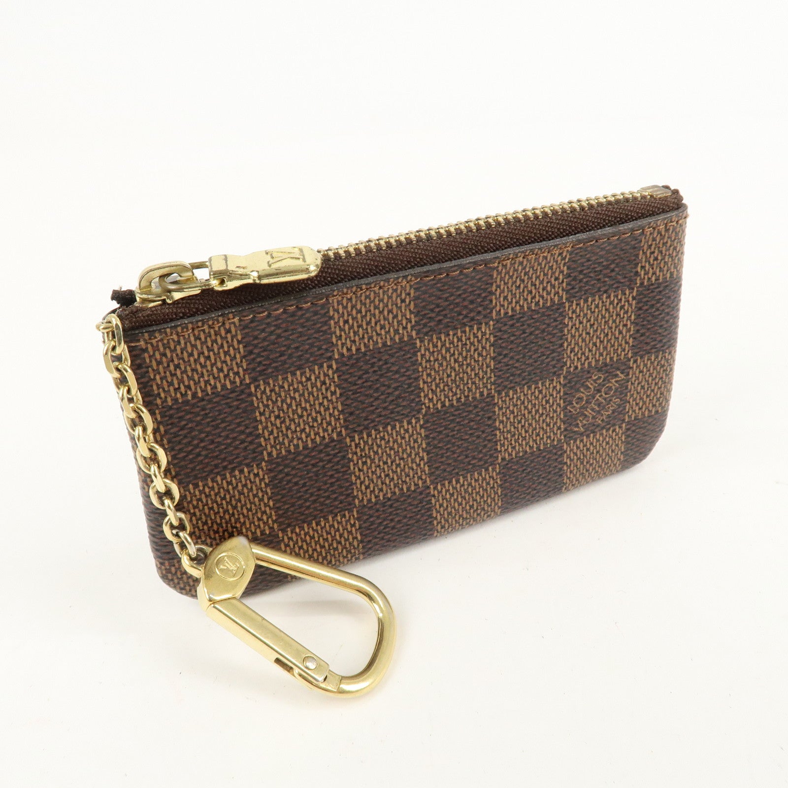 Louis Vuitton Damier Pochette Cles Coin Case Brown N62658 Used