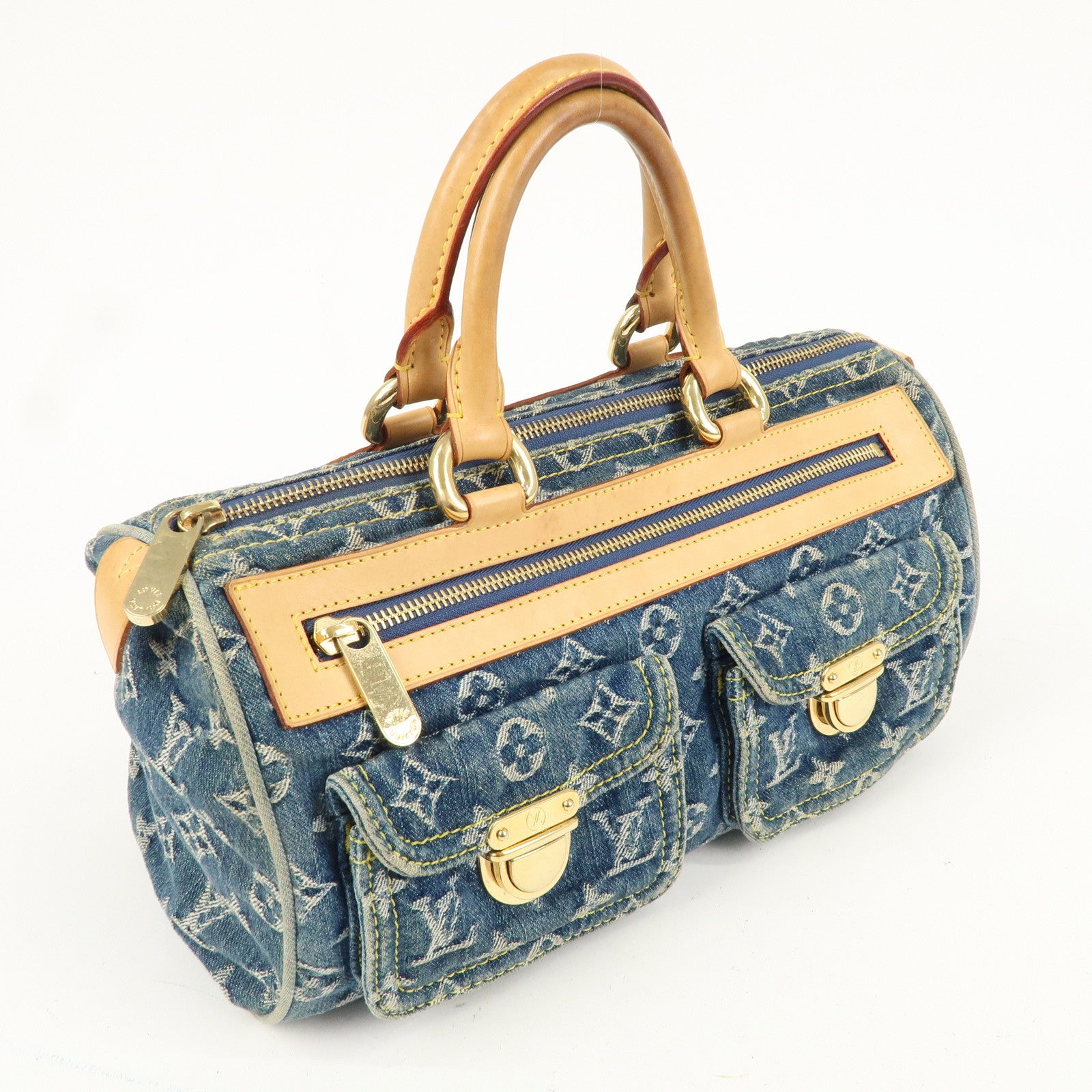 Louis Vuitton Monogram Denim Neo Speedy Boston Bag Blue M95019