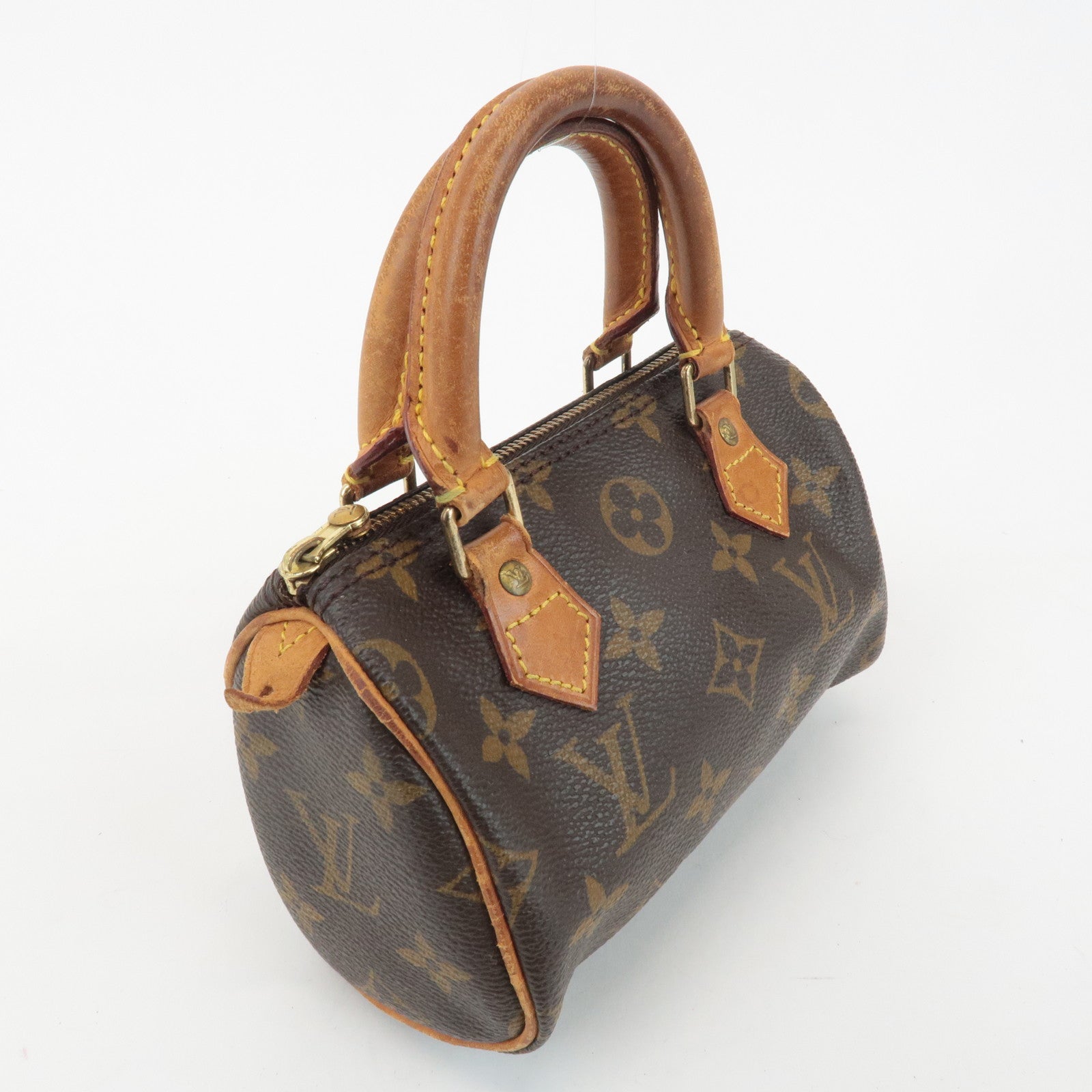 Louis Vuitton Monogram Mini Speedy Hand Bag Brown M41534 Used