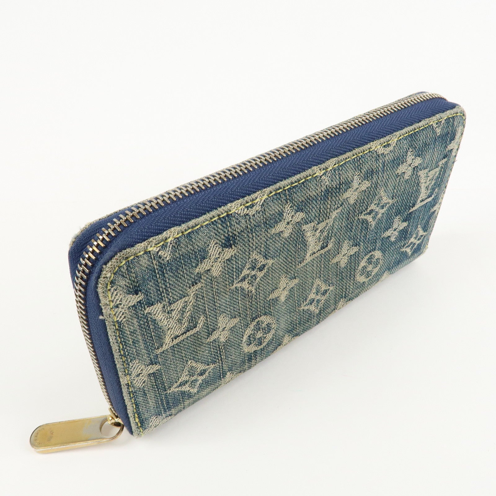 Louis Vuitton Monogram Denim Zippy Wallet Blue M95341 Used