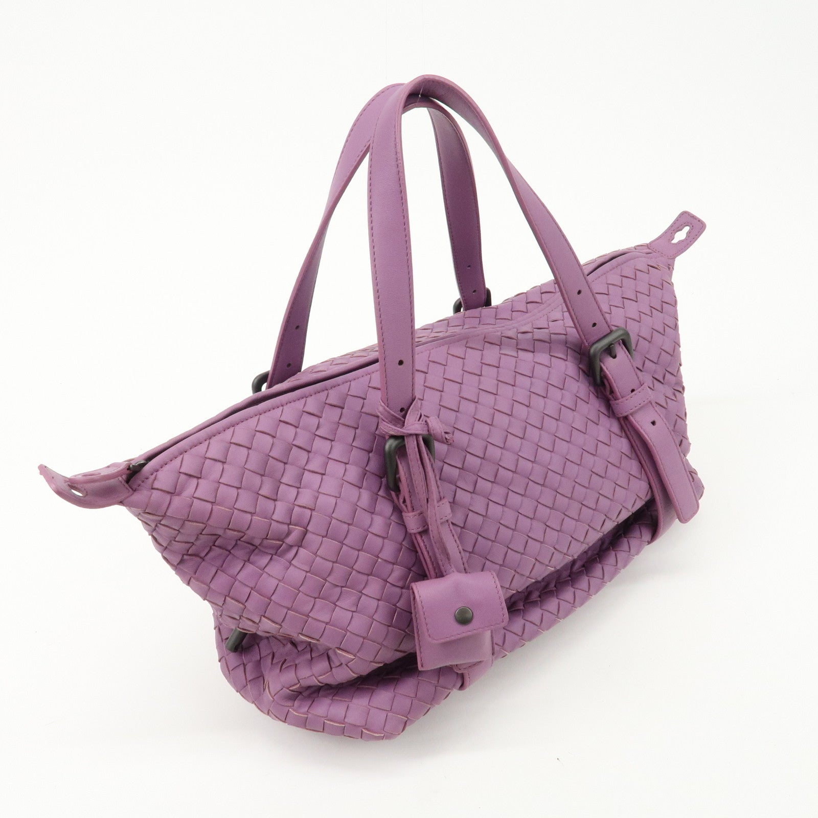 BOTTEGA VENETA Intrecciato Leather Hand Bag Shoulder Bag Purple