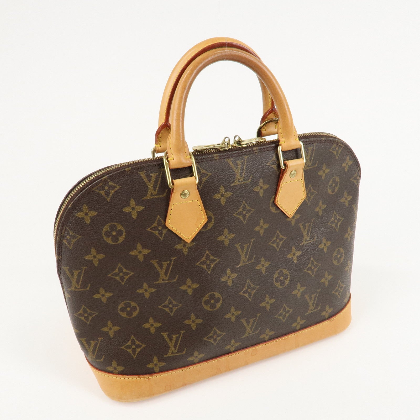 Louis Vuitton Monogram Alma Hand Bag Brown M51130 Used