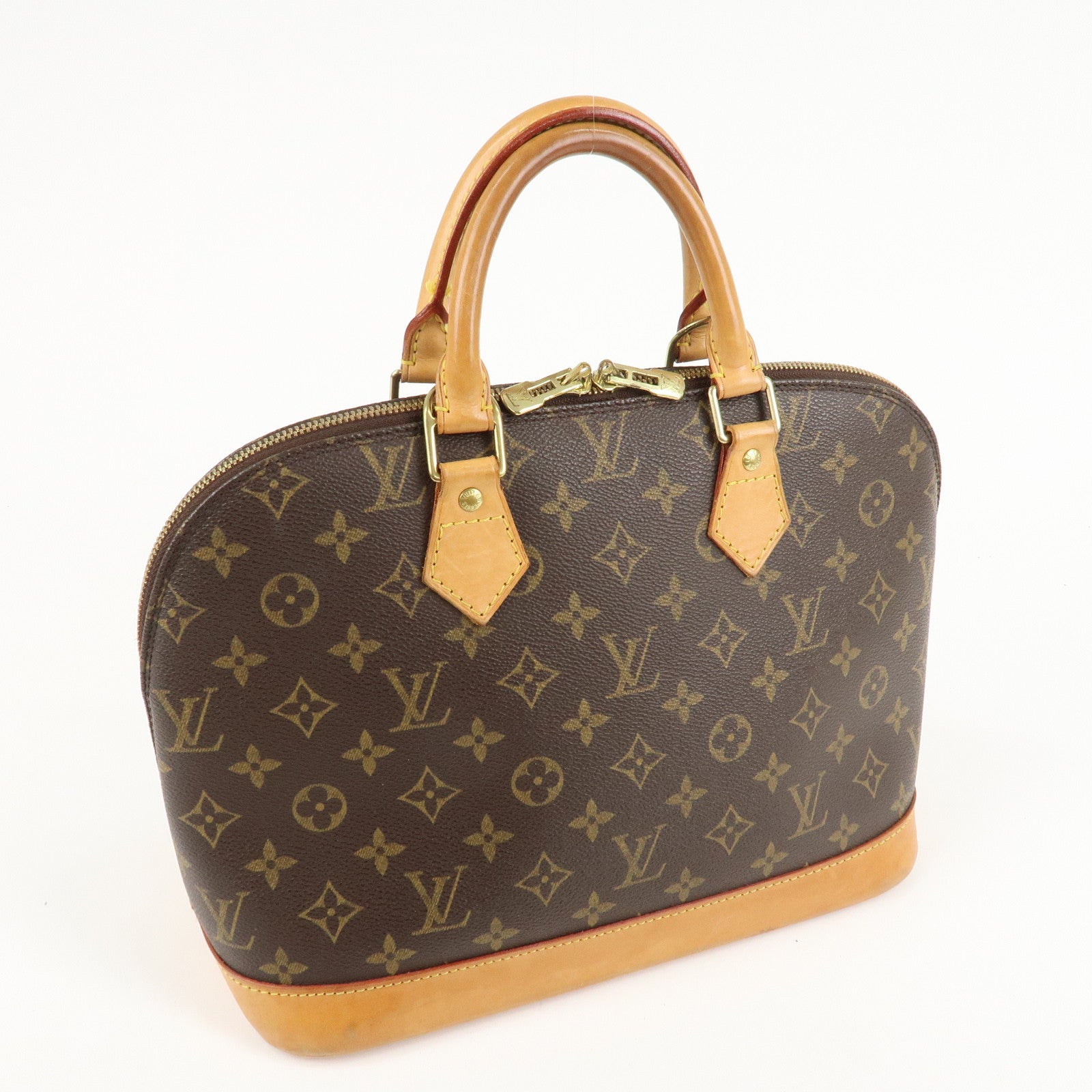 Louis Vuitton Monogram Alma Hand Bag Brown M51130 Used