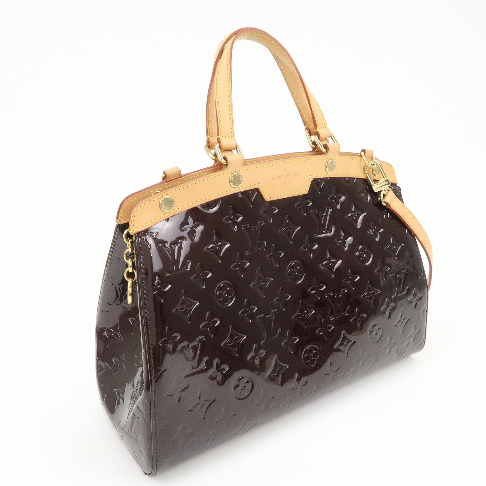 Louis Vuitton Vernis Brea MM 2Way Hand Bag Amarante M91619 Used