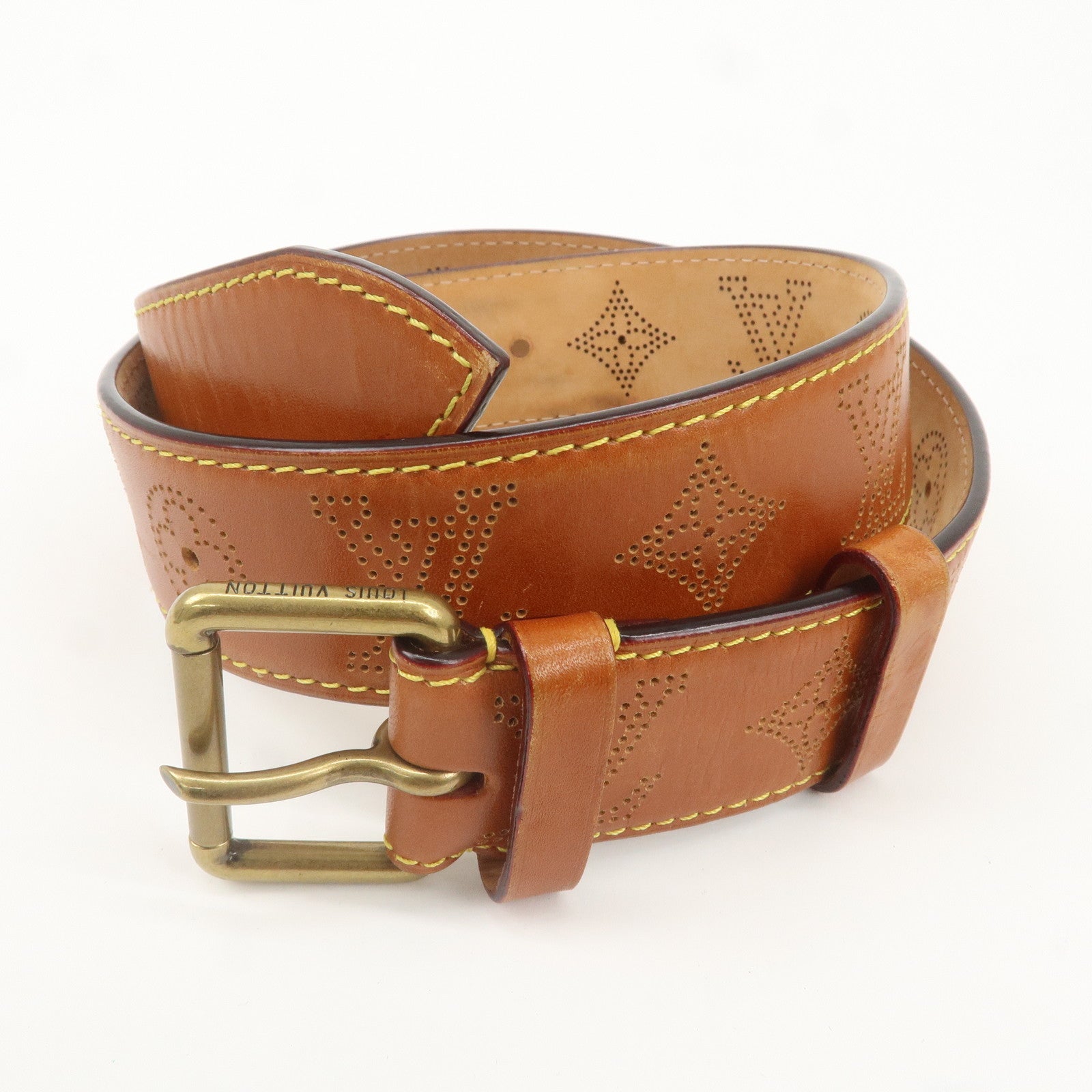 Louis Vuitton Monogram Mahina Saint-Tulle Perfo Belt 80/32