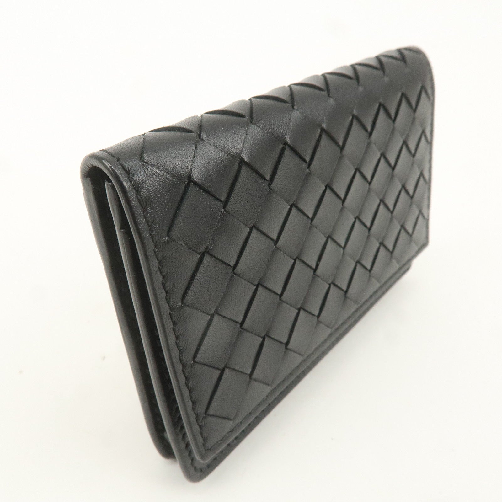 BOTTEGA VENETA Intrecciato Leather Card Case Black