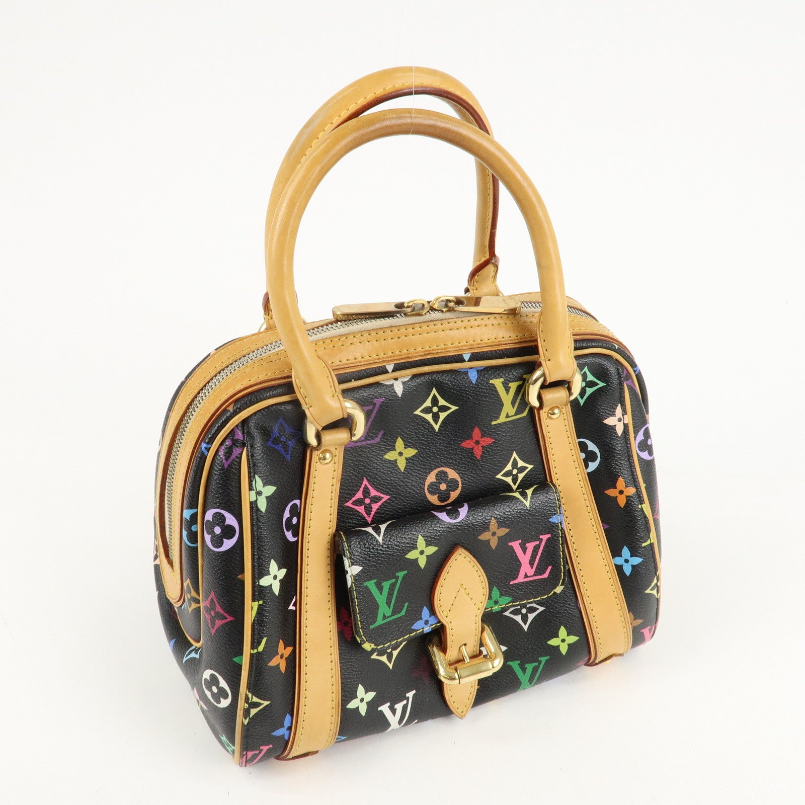 Louis Vuitton Monogram Multi Color Priscilla Hand Bag Noir M40097 Used