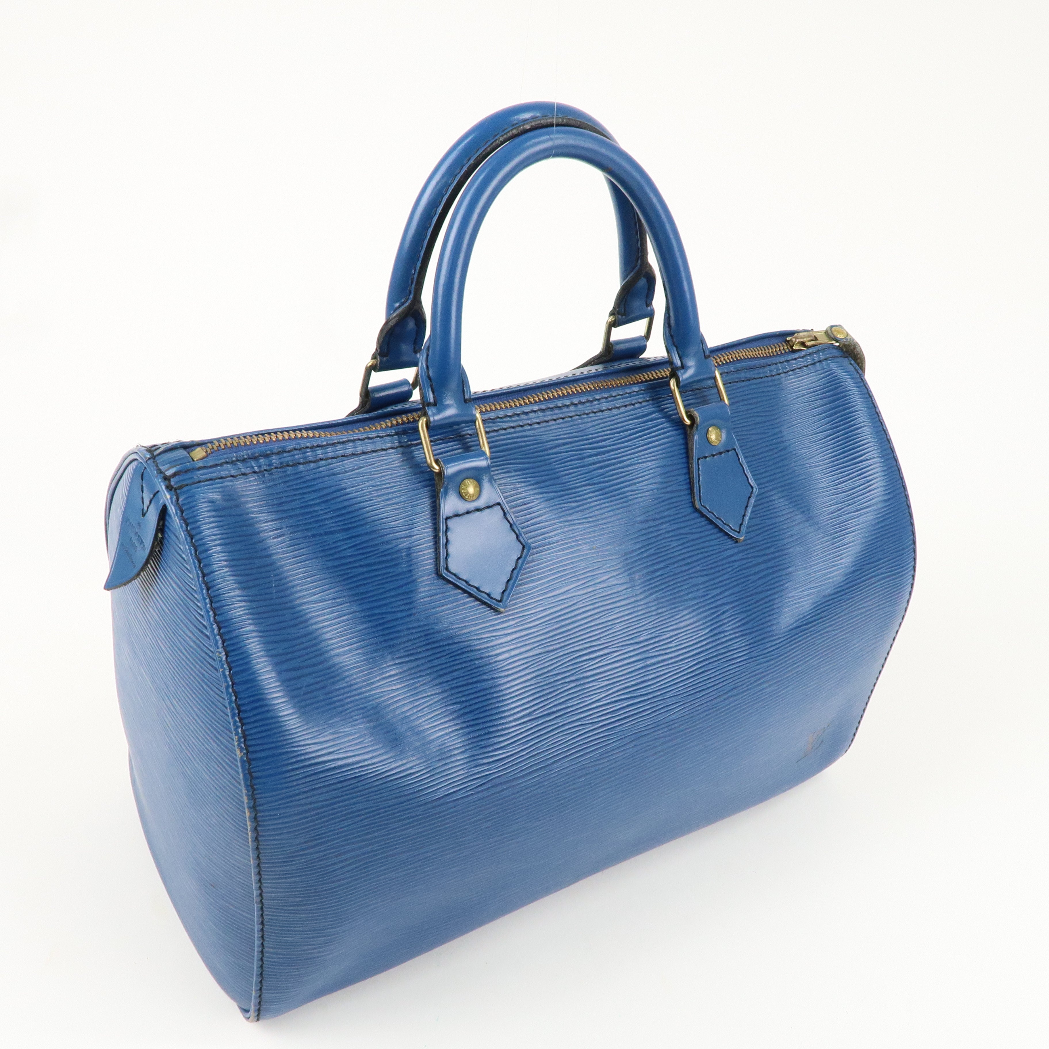 Louis Vuitton Epi Speedy 30 Hand Boston Bag Toledo Blue M43005