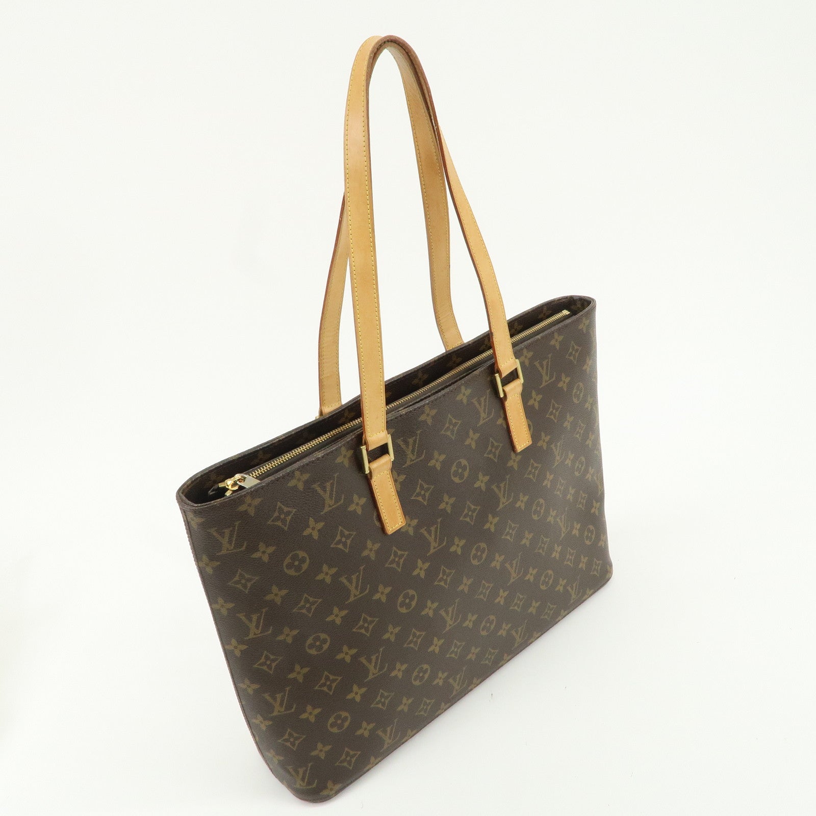 Louis Vuitton Monogram Luco Tote Bag Hand Bag Brown M51155 Used