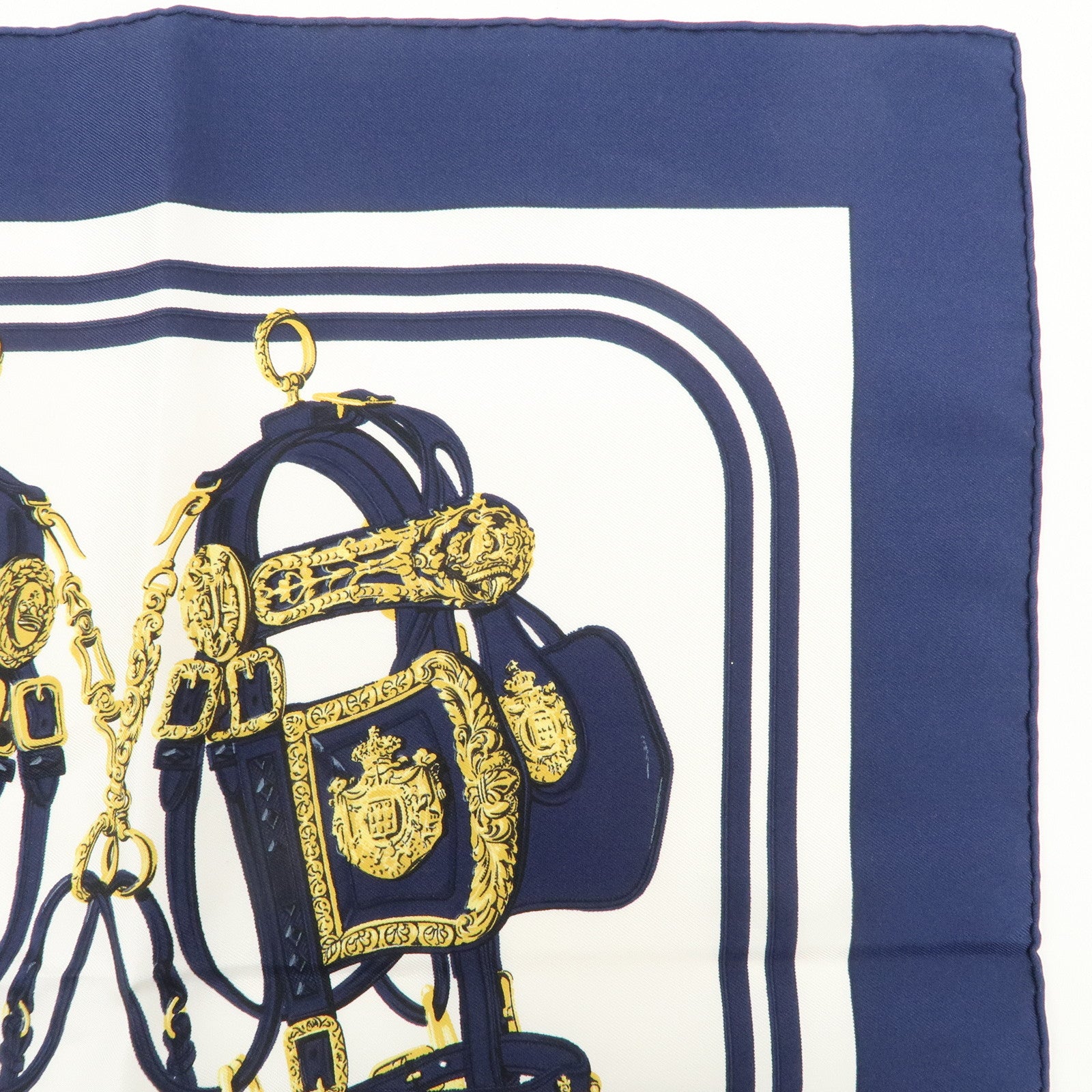 HERMES Carre 45 100% Silk Scarf BRIDES de GALA Horse Bridle Used