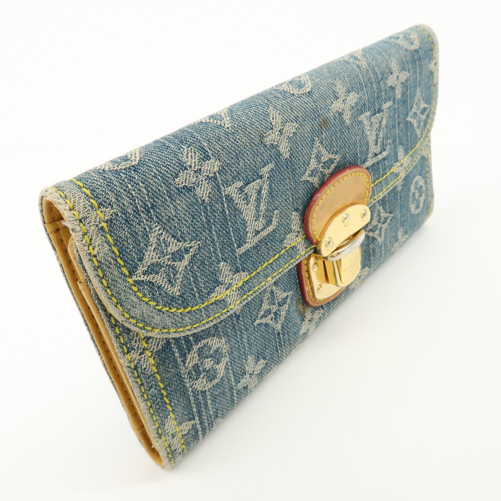 Louis Vuitton Monogram Denim Portefeuille Amelia Wallet M95511 Used