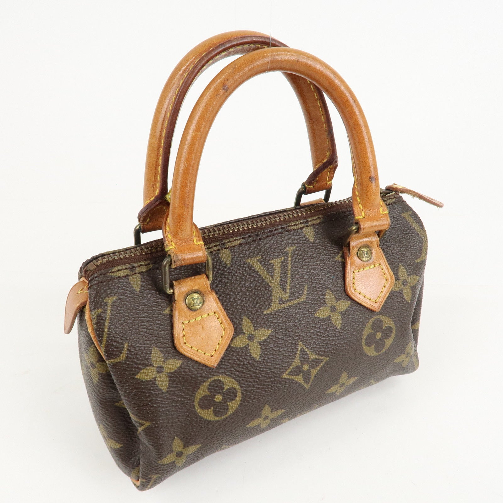 Louis Vuitton Monogram Mini Speedy Hand Bag Brown M41534