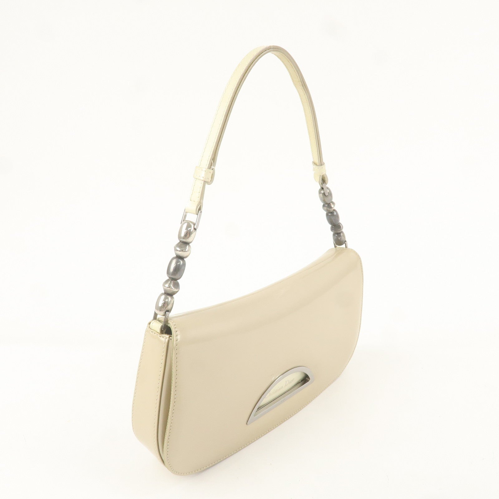 Christian Dior Maris Pearl Patent Leather One Shoulder Bag