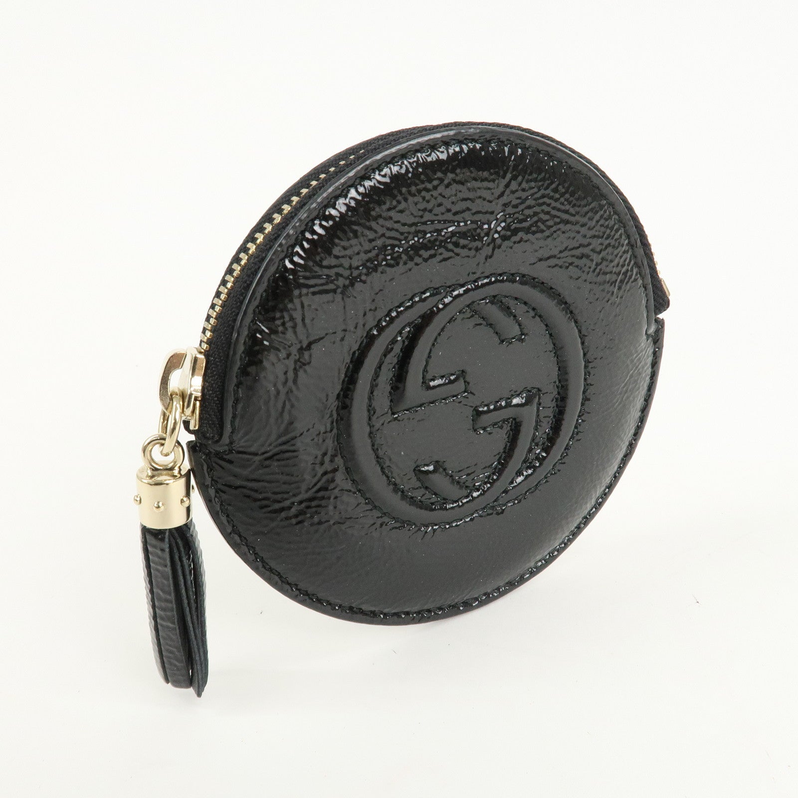 GUCCI SOHO Patent Leather Coin Purse Black 337946