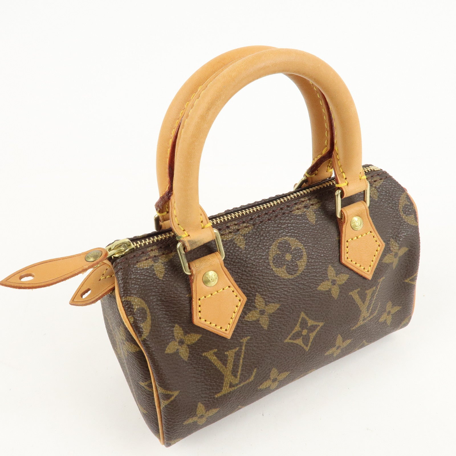 Louis Vuitton Monogram Mini Speedy Hand Bag Brown M41534 Used