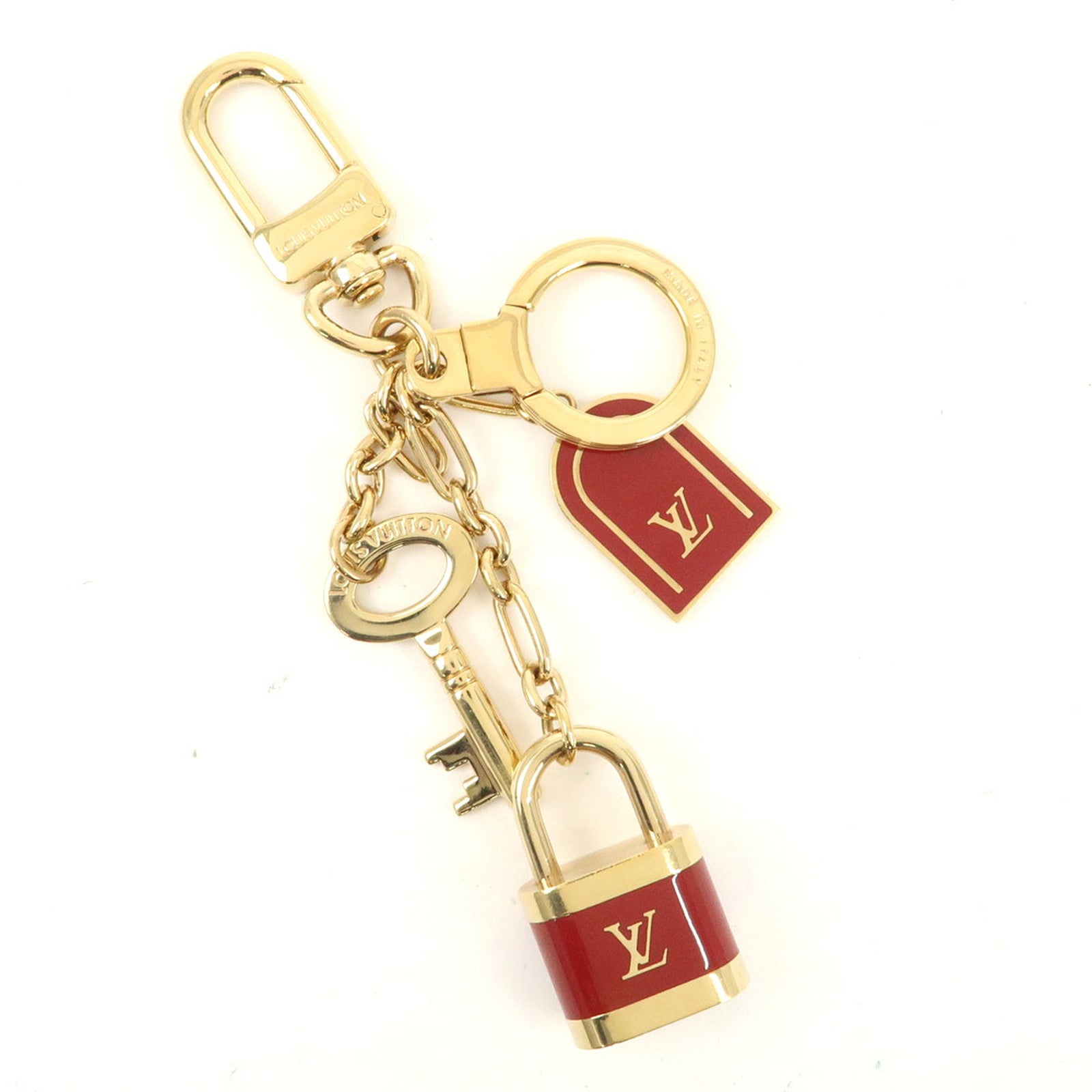 Louis Vuitton Porte Cles Cadena Bag Charm Red Metal M60073