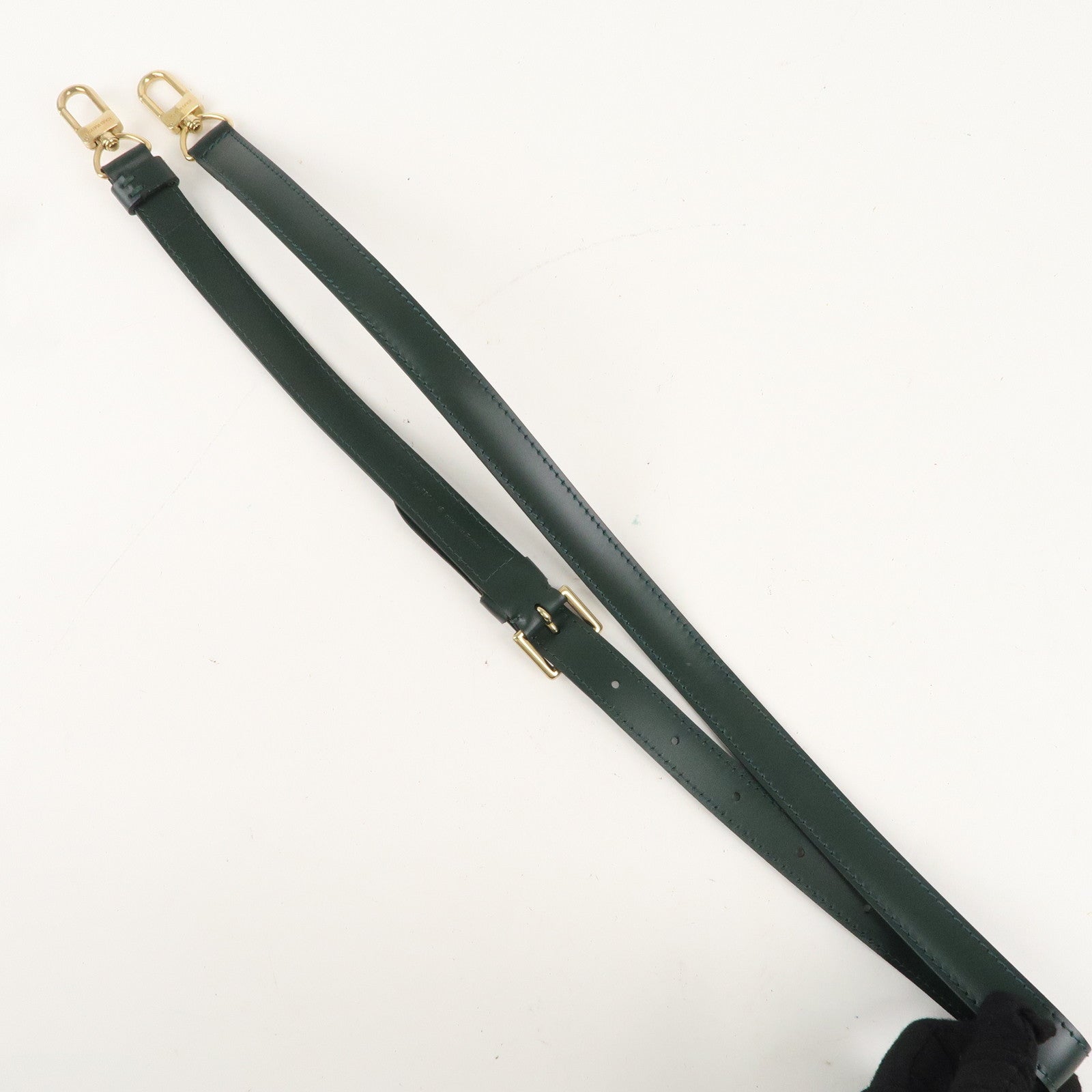 Louis Vuitton Leather Adjustable Shoulder Strap Green 100cm