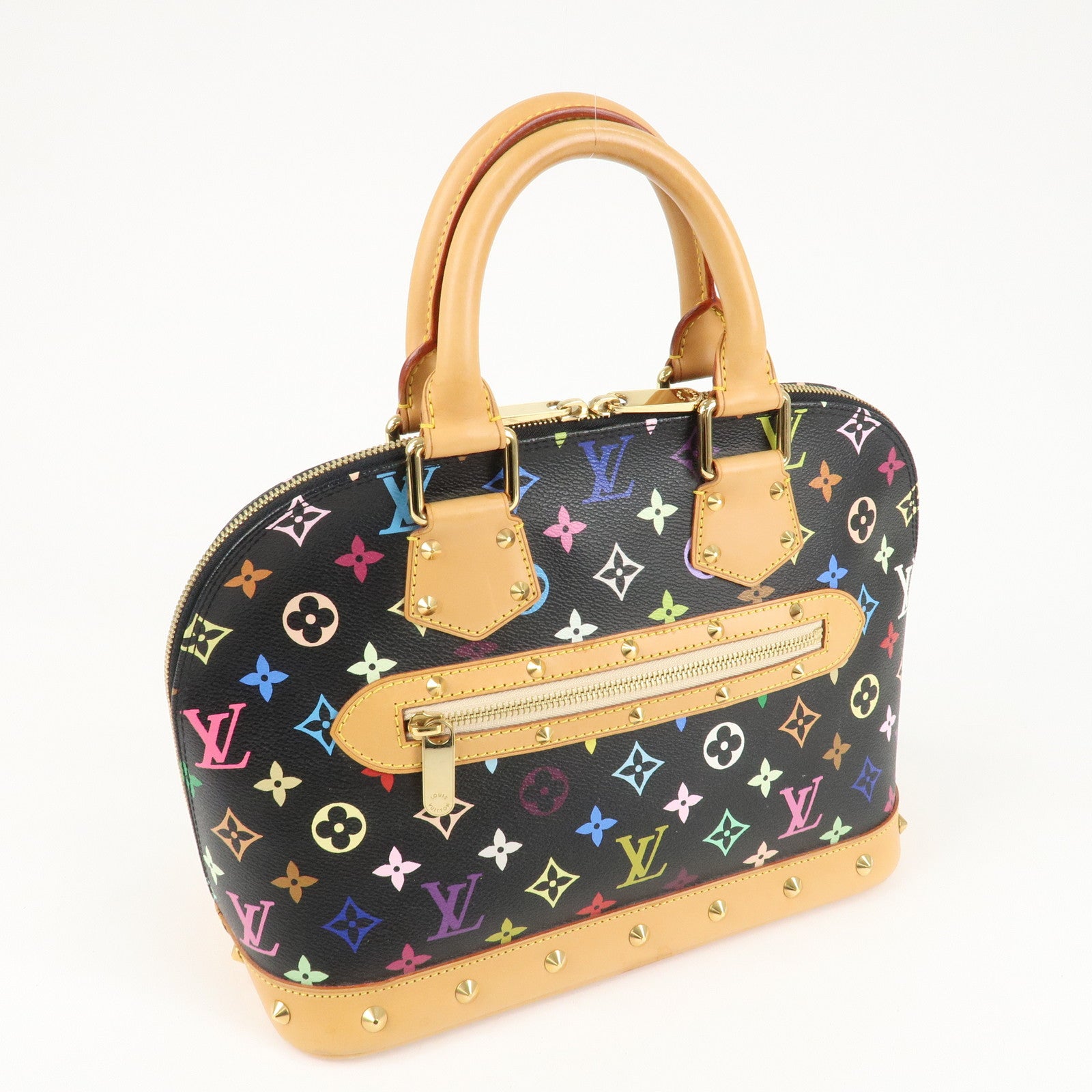 Louis Vuitton Monogram Multi Color Alma Hand Bag Noir M92646 Used