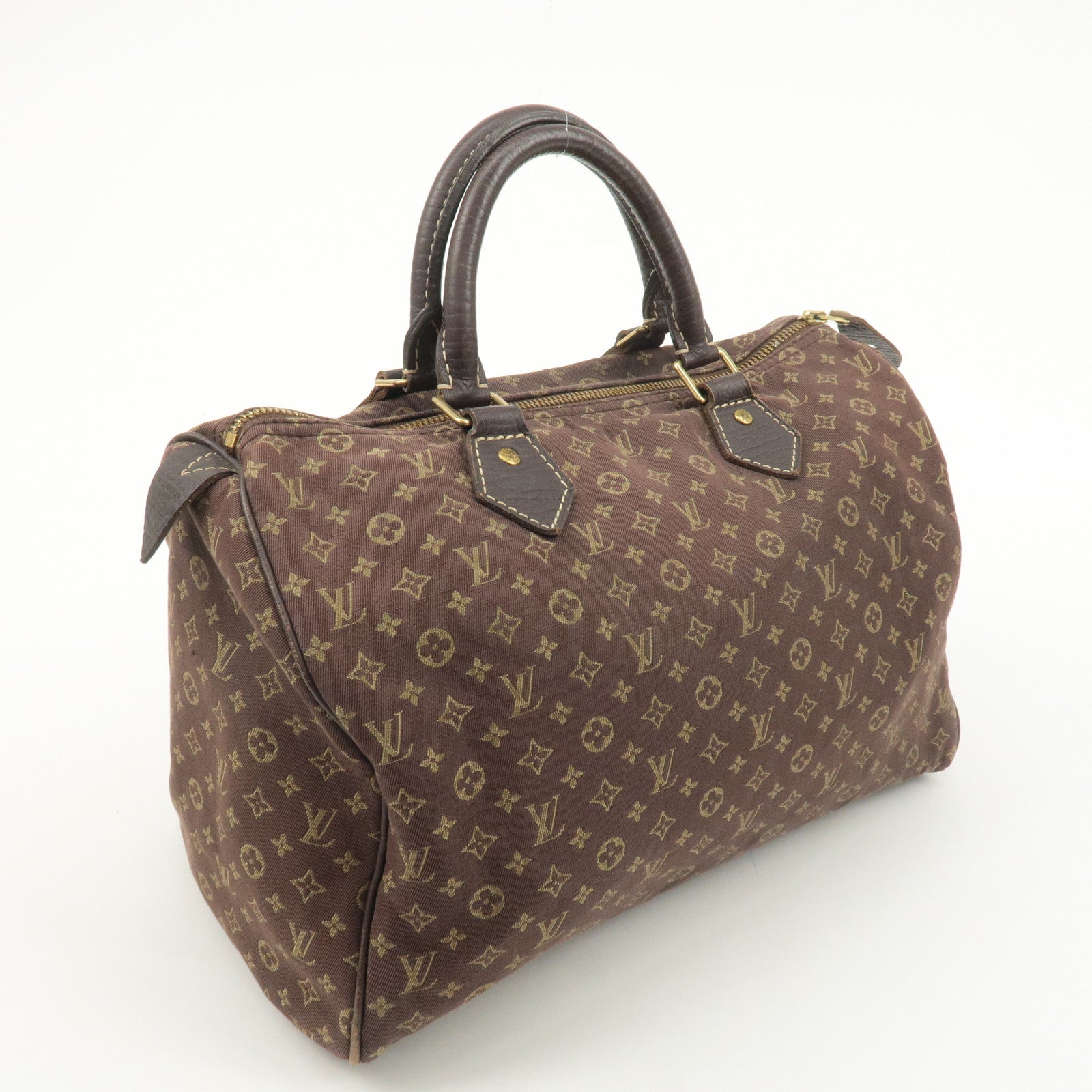 Louis Vuitton Monogram Mini Lin Speedy 30 Boston Bag Ebene M95224