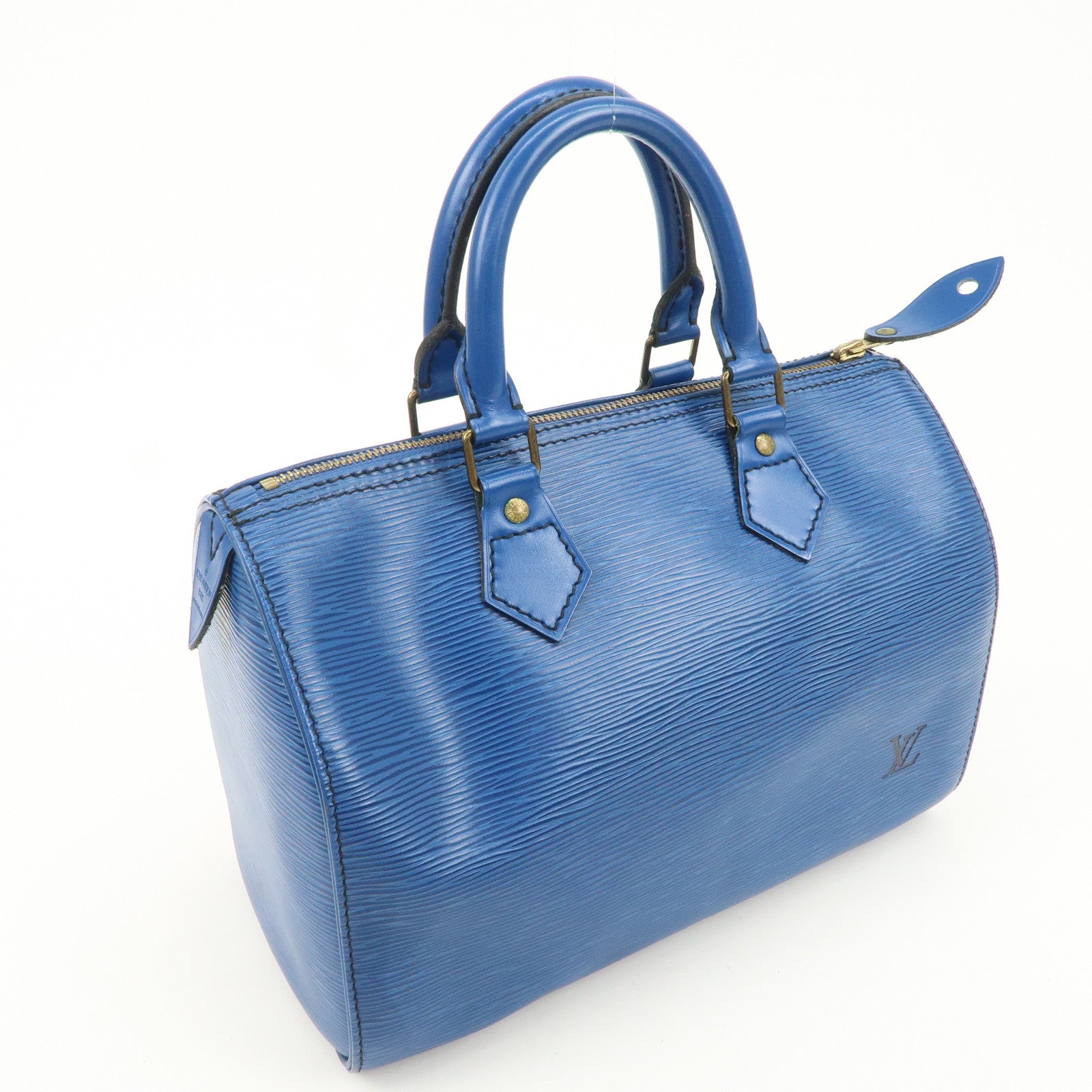 Louis Vuitton Epi Speedy 25 Hand Bag Boston Bag Blue M43015