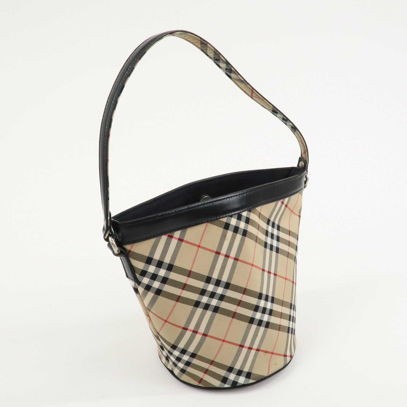 BURBERRY Canvas Leather Nova Check Shoulder Bag Hand Bag