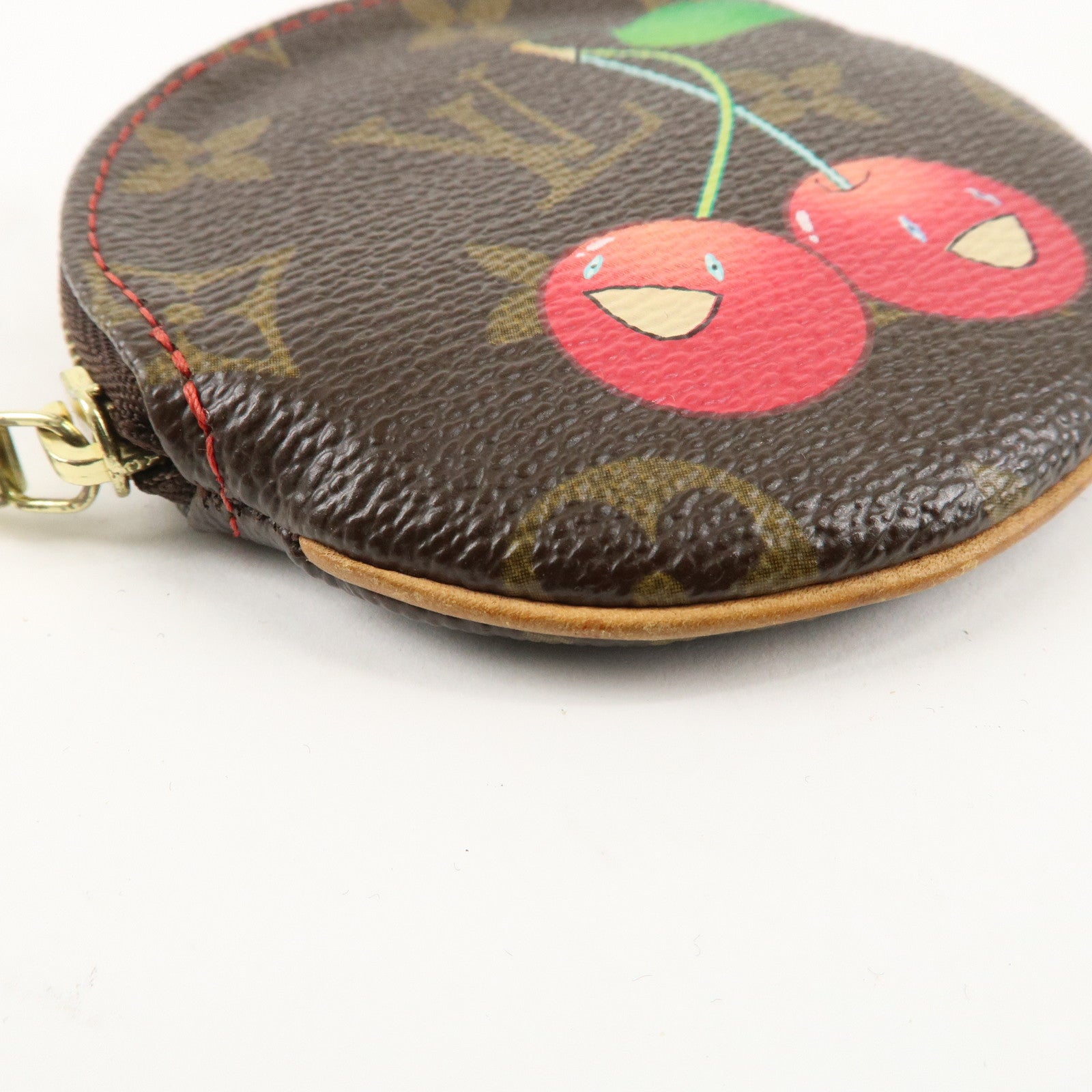 Louis Vuitton Monogram Cherry Porte Monnaie Rond Coin Case M95043