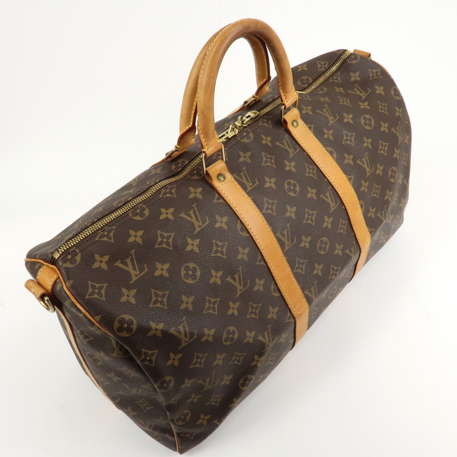 Louis Vuitton Keep All Bandouliere 50 Boston Bag Brown M41416