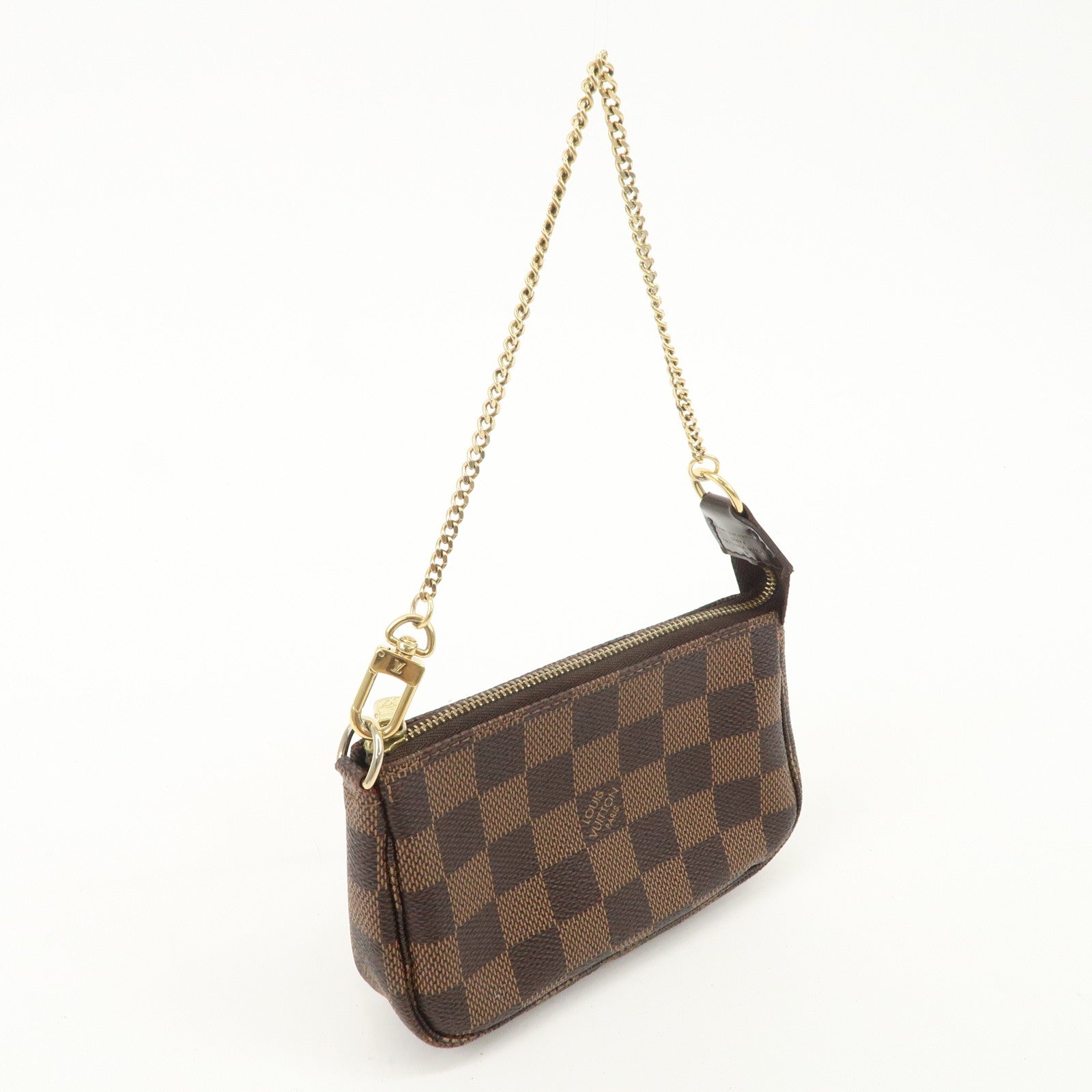 Louis Vuitton Damier Mini Pochette Accessoires Hand Bag N58809 Used