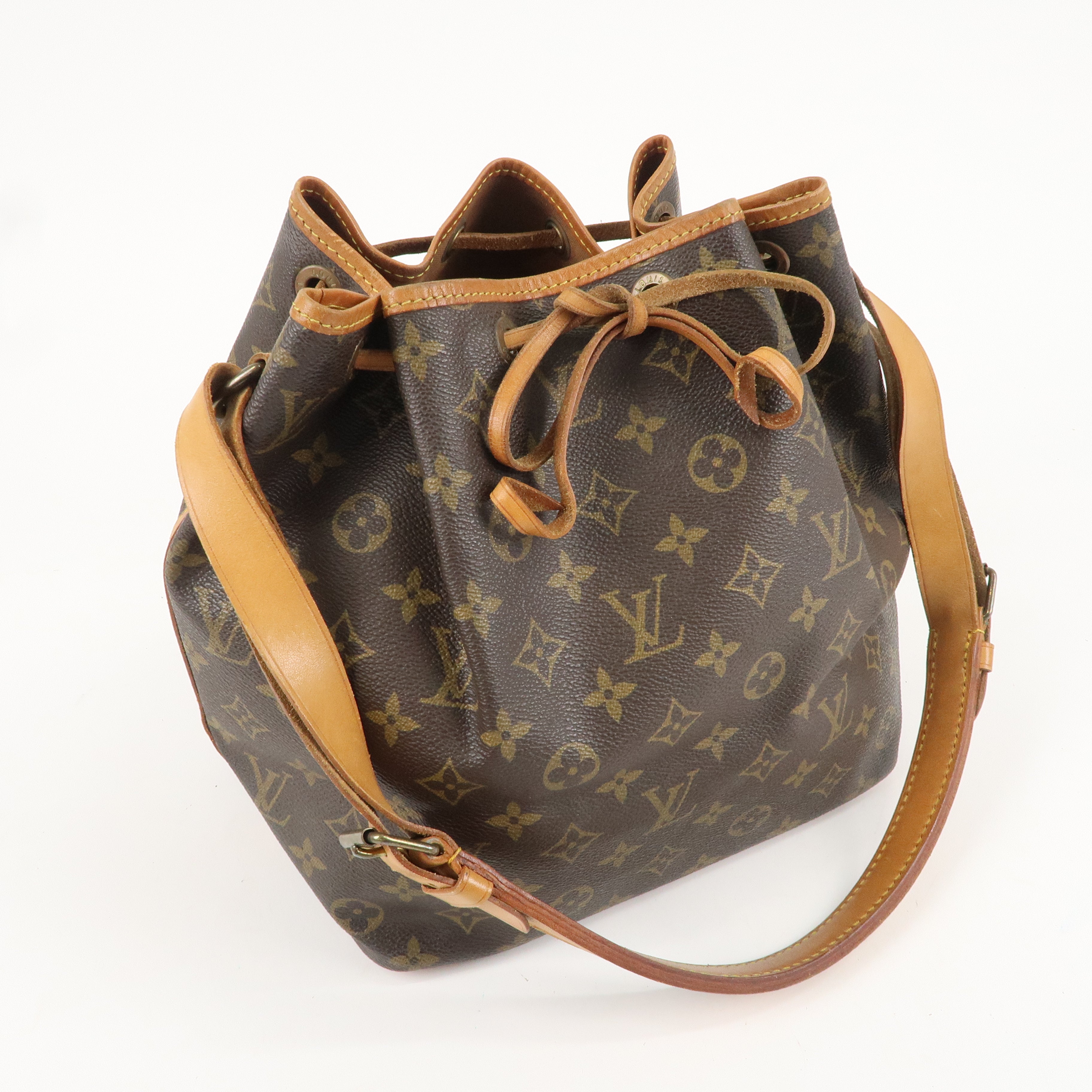 Louis Vuitton Monogram Petit Noe Shoulder Bag Brown M42226